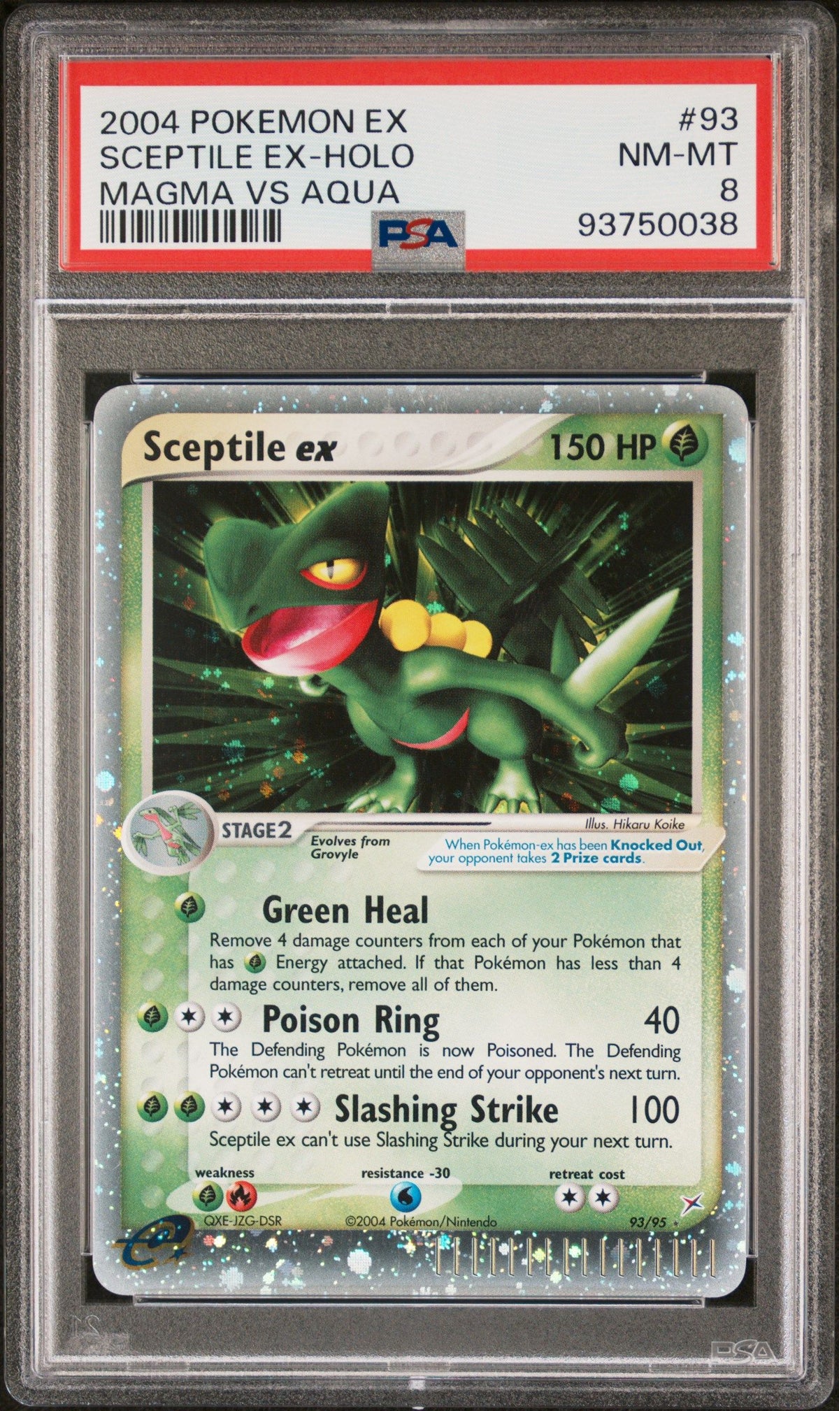 2004 Pokemon Ex Team Magma Vs Team Aqua Sceptile Ex-Holo PSA 8