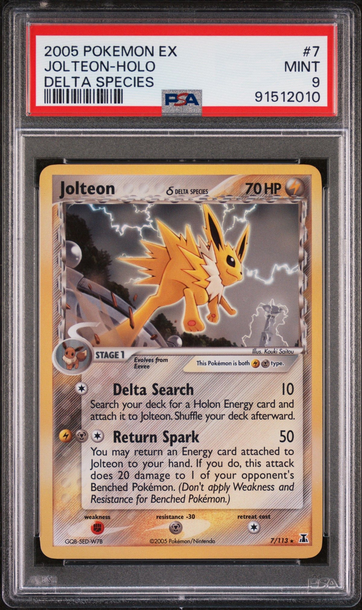 2005 Pokemon Ex Delta Species Jolteon-Holo Delta Species PSA 9