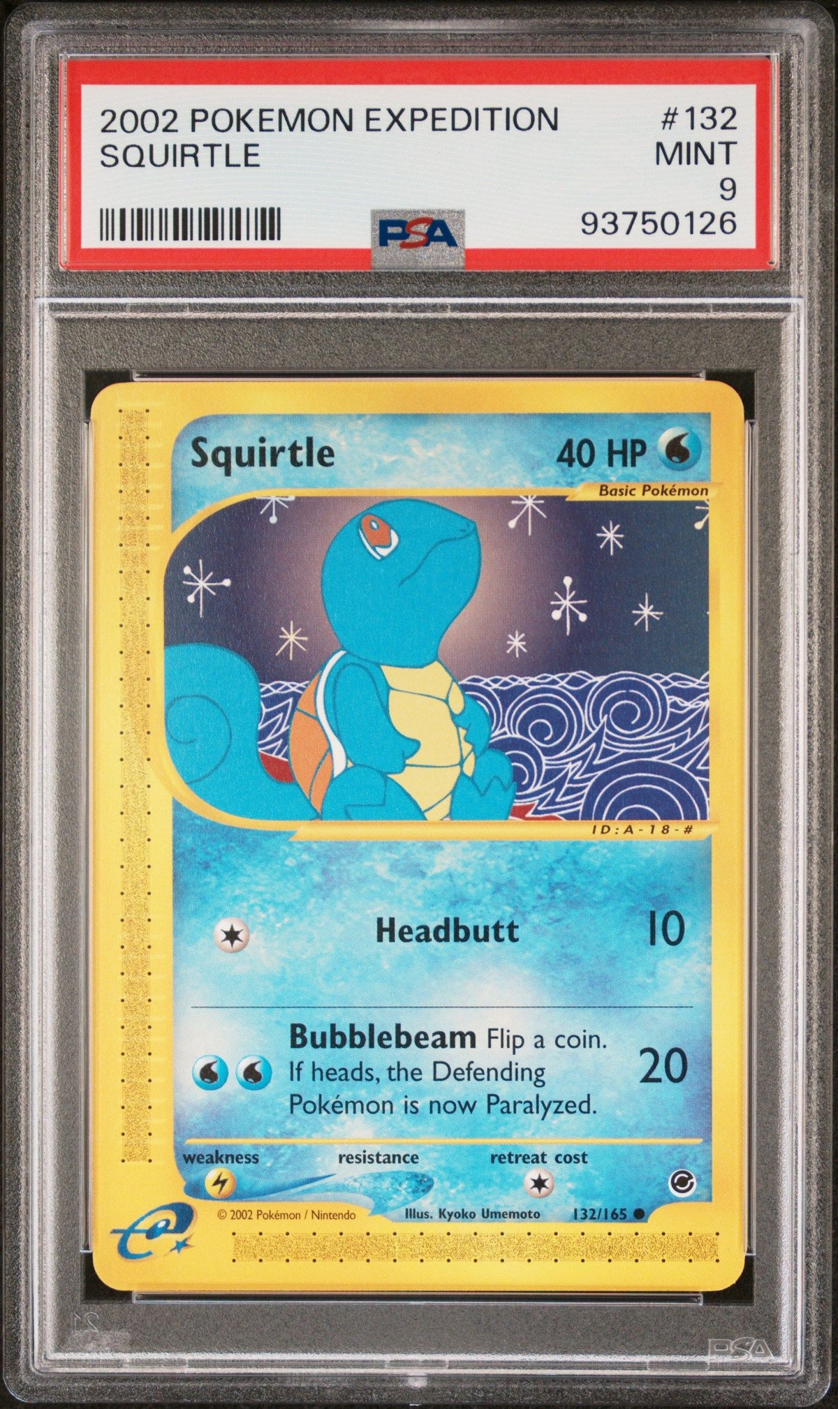 2002 Pokemon Expedition Squirtle PSA 9