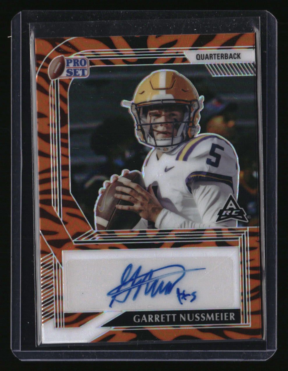 2022 Pro Set Metal Garrett Nussmeier Tiger Stripe #/5