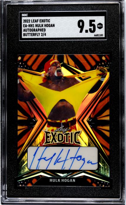 2022 Leaf Exotic #EA-HH1 Hulk Hogan Auto. Butterfly SGC 9.5