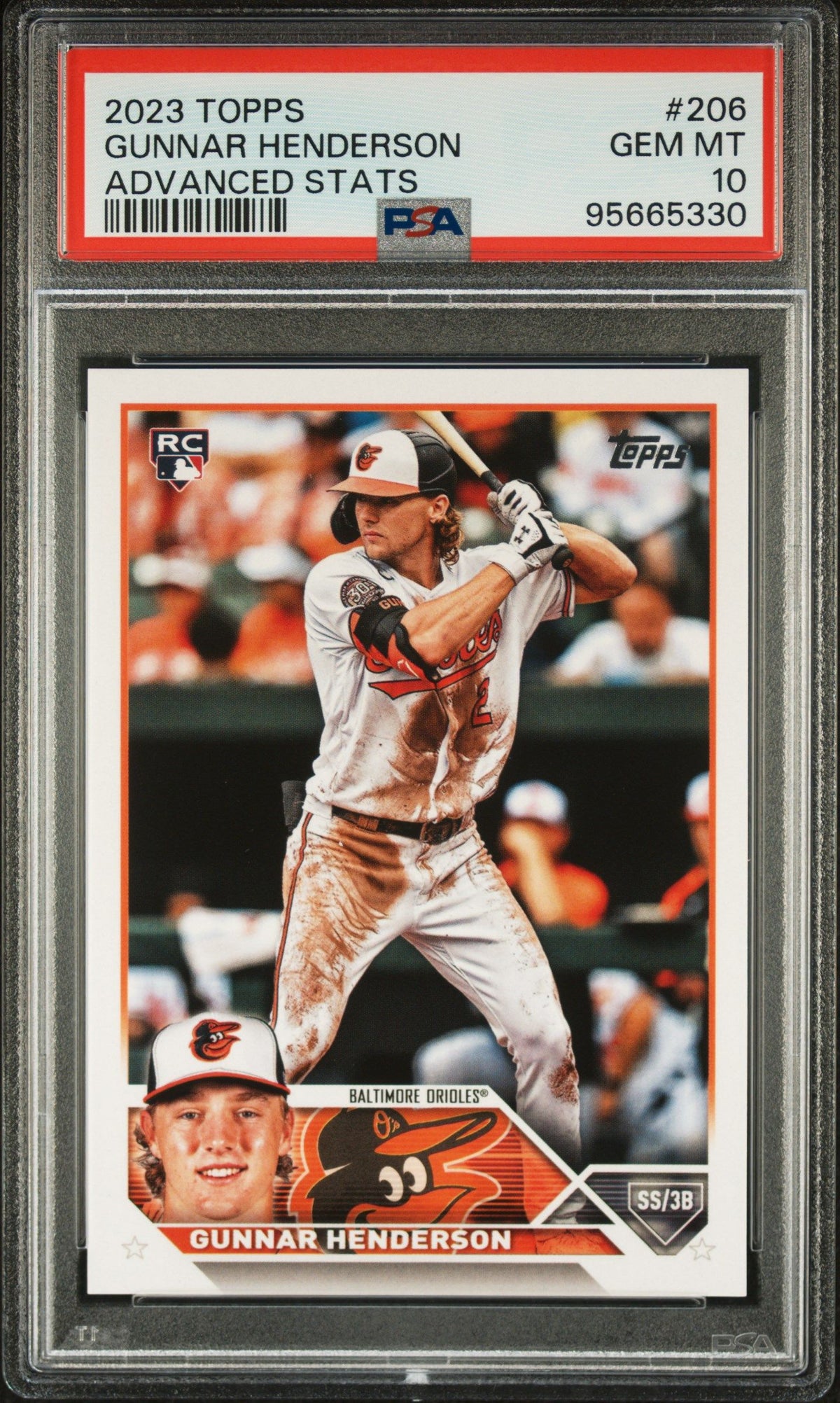 2023 Topps #206 Gunnar Henderson Advanced Stats PSA 10