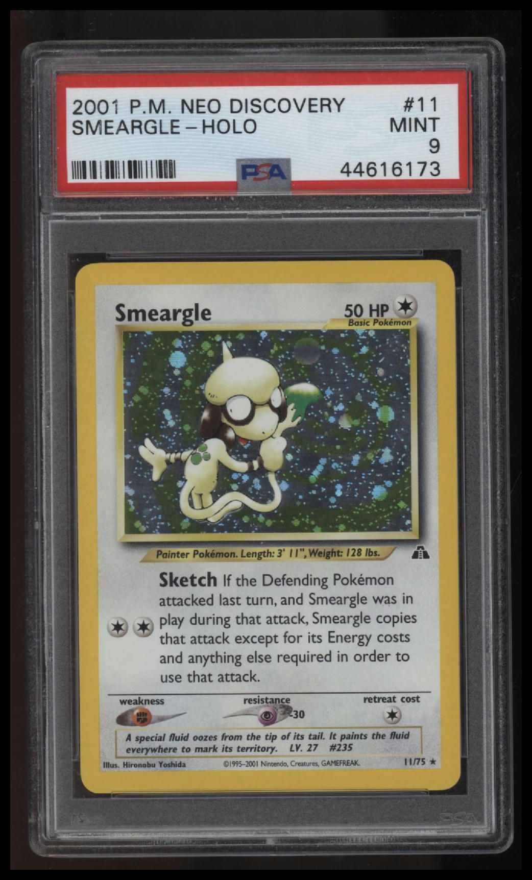 2001 Pokemon Neo Discovery Smeargle-Holo PSA 9