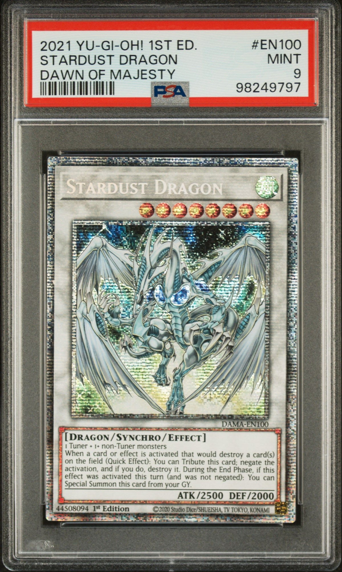 2021 Yu-Gi-Oh! Dama-Dawn Of Majesty Stardust Dragon Dawn Of Majesty PSA 9