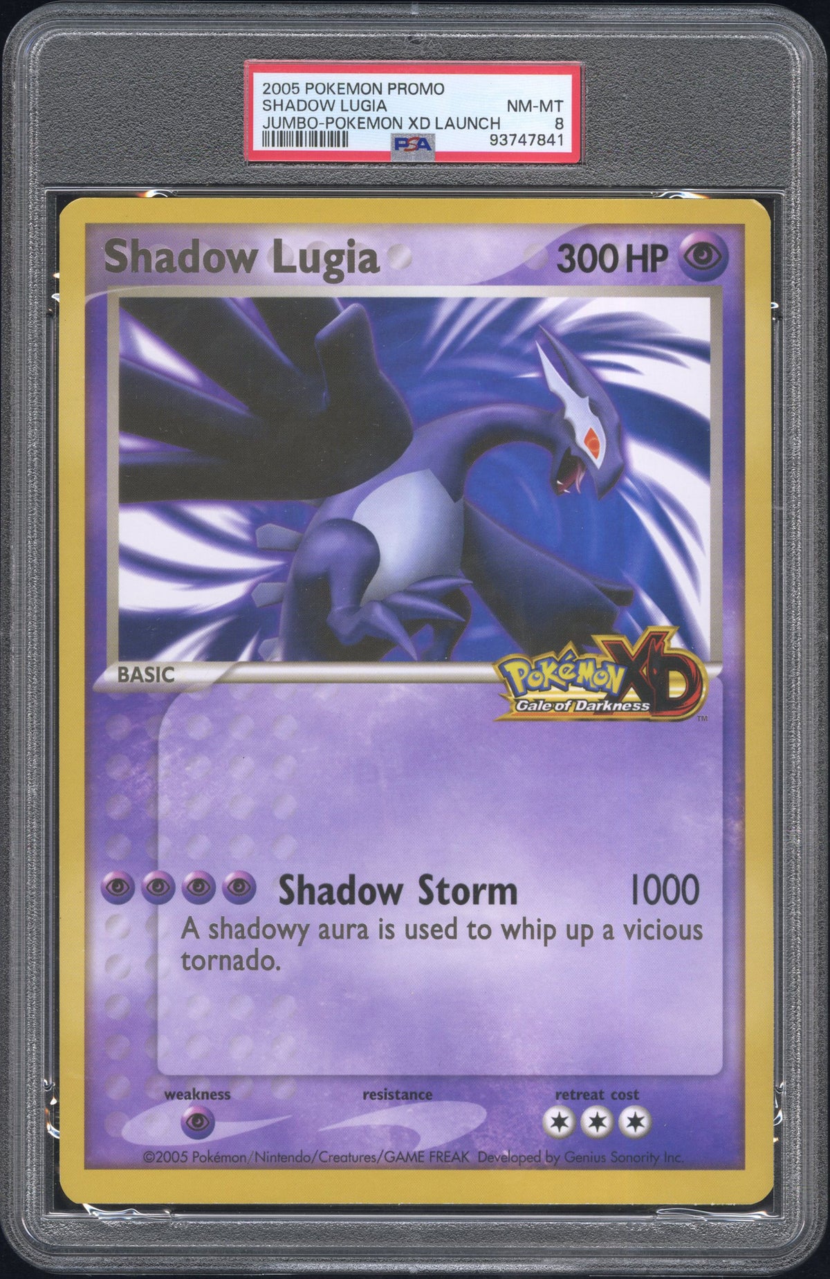 2005 Pokemon Promo Shadow Lugia Jumbo-Pokemon Xd Launch PSA 8