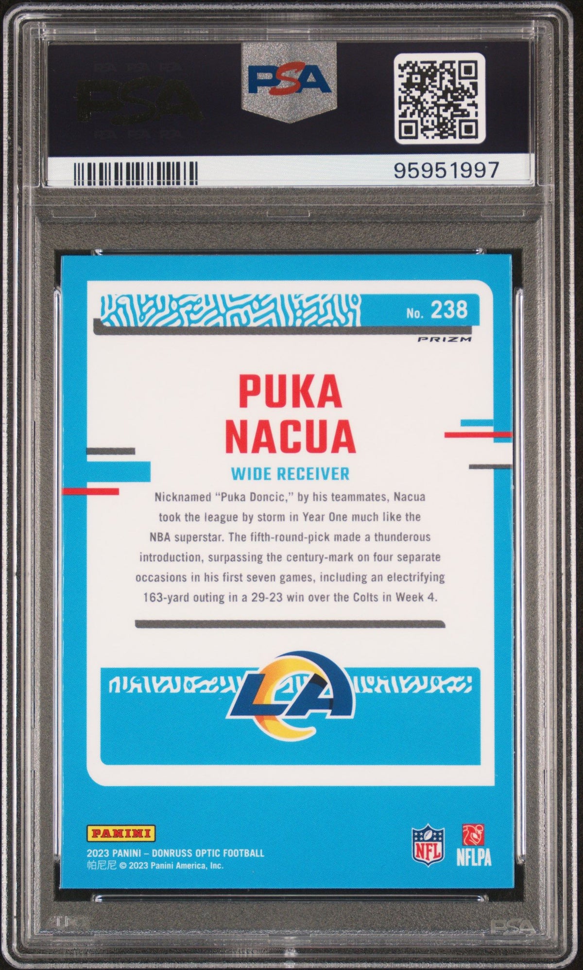 2023 Panini Donruss Optic Puka Nacua Purple Shock PSA 10 95951997