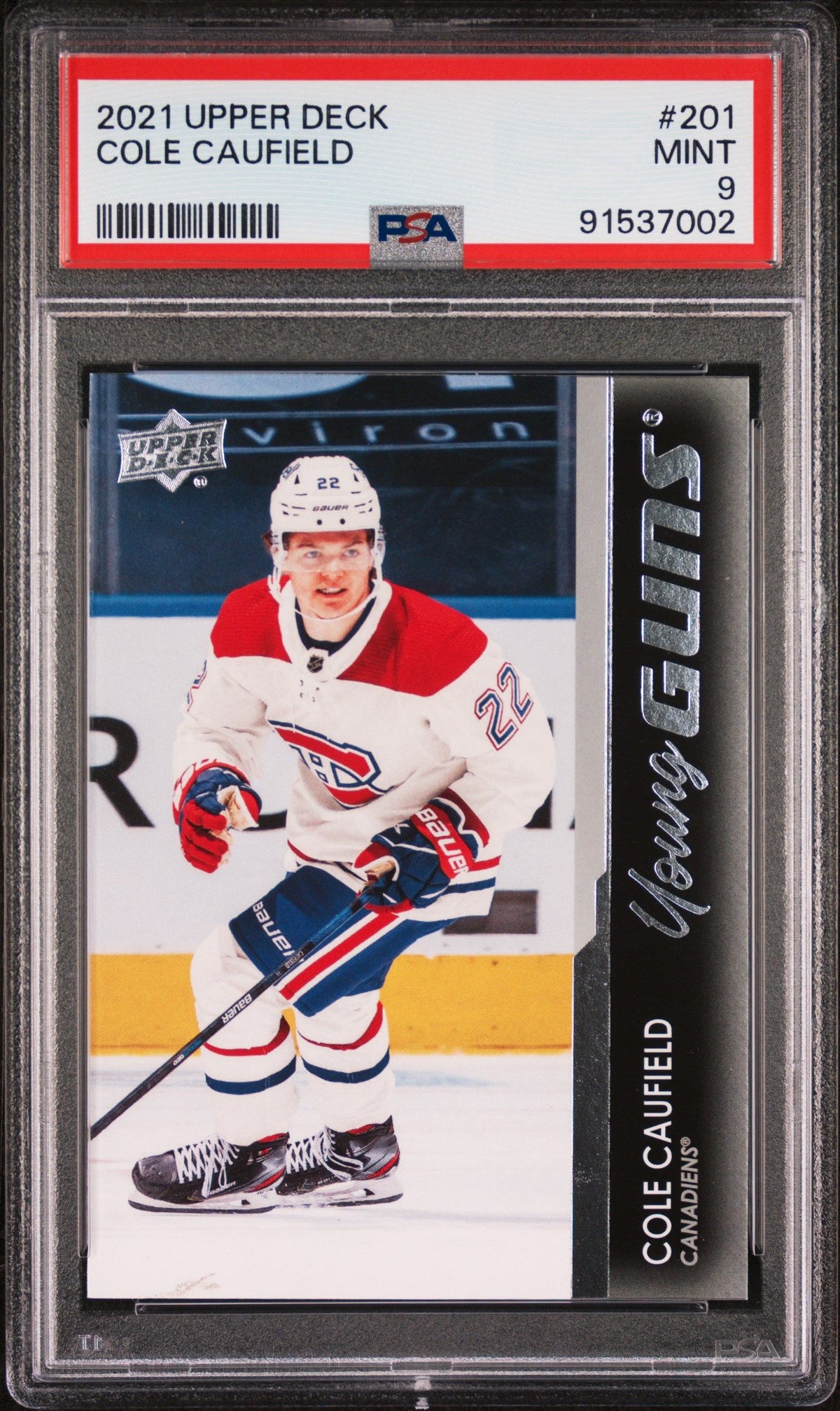 2021-2022 Upper Deck #201 Cole Caufield PSA 9