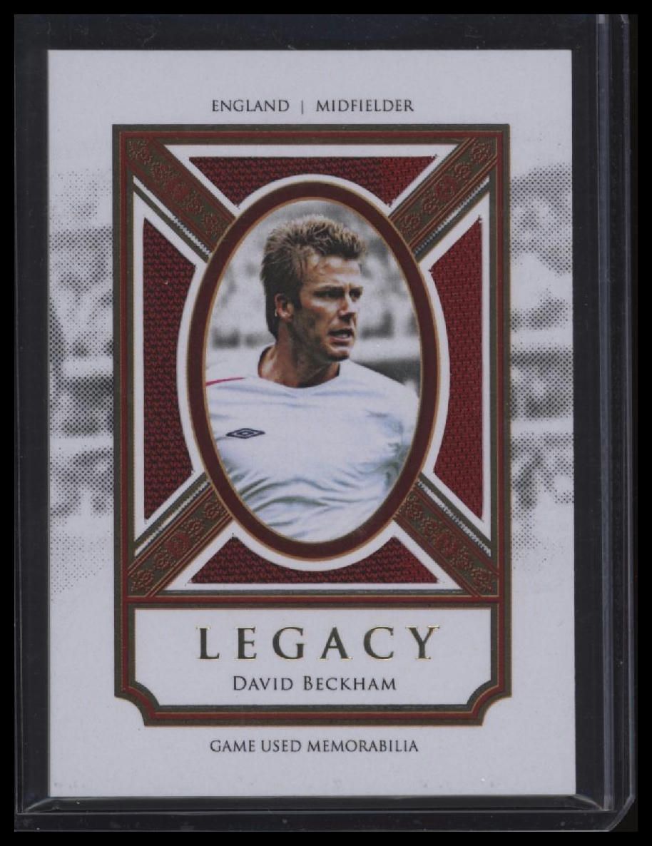 2021-22 Futera Unique World Football David Beckham Legacy Memo Relics Ruby #/7