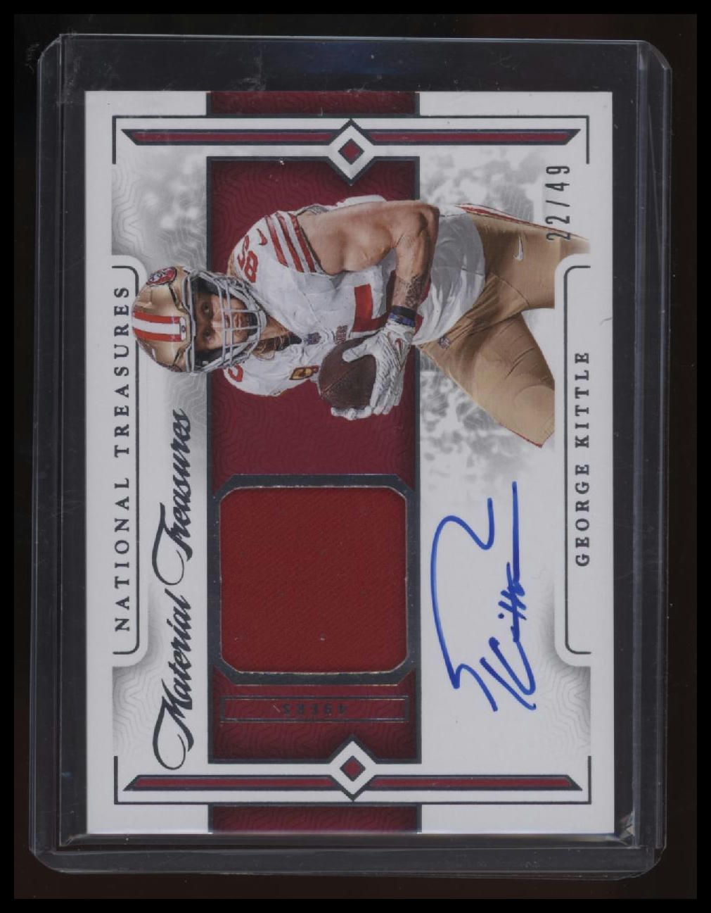 2023 Panini National Treasures George Kittle Material Treasures Signatures #/49