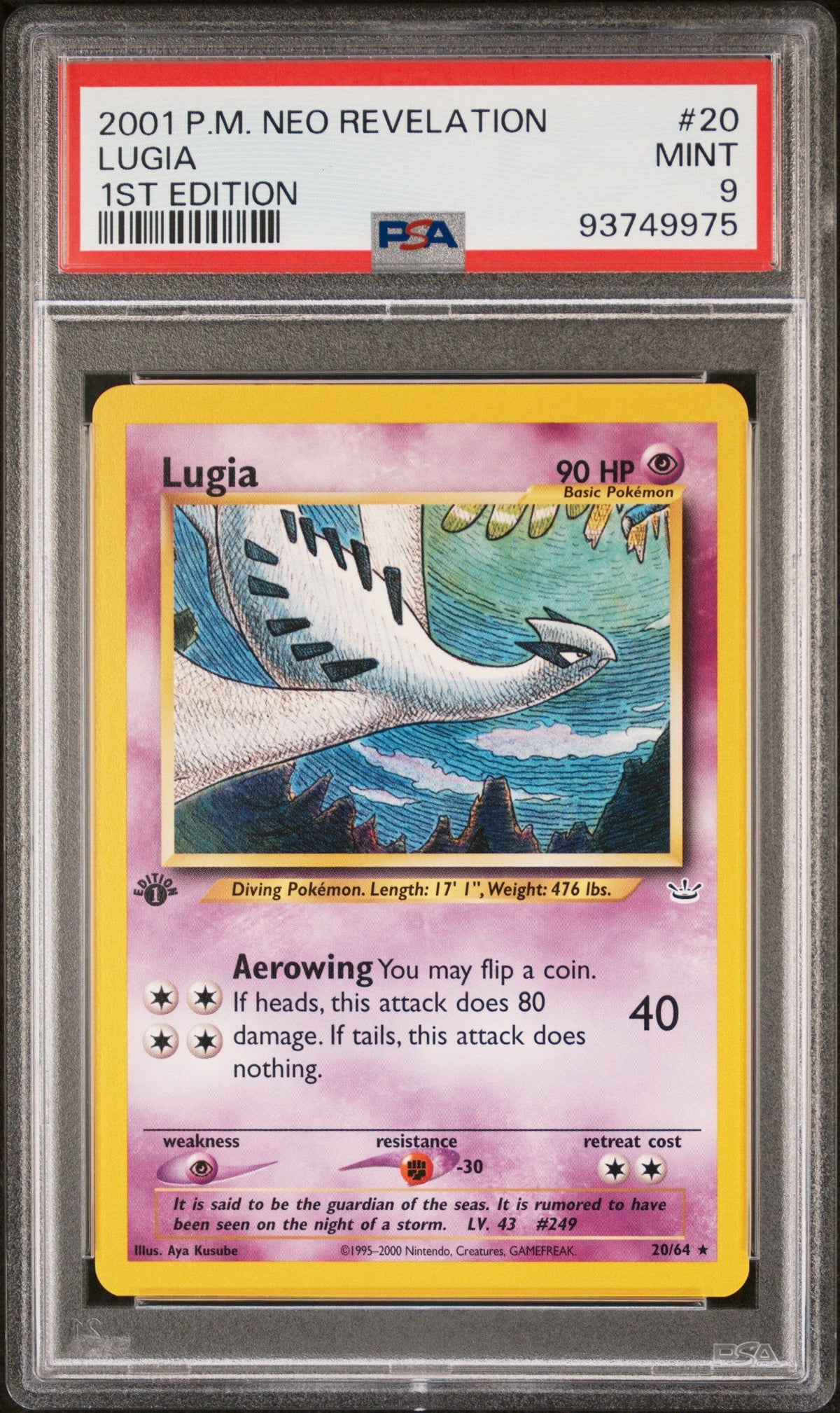 2001 Pokemon Neo Revelation 1st Edition Lugia 1st Edition PSA 9