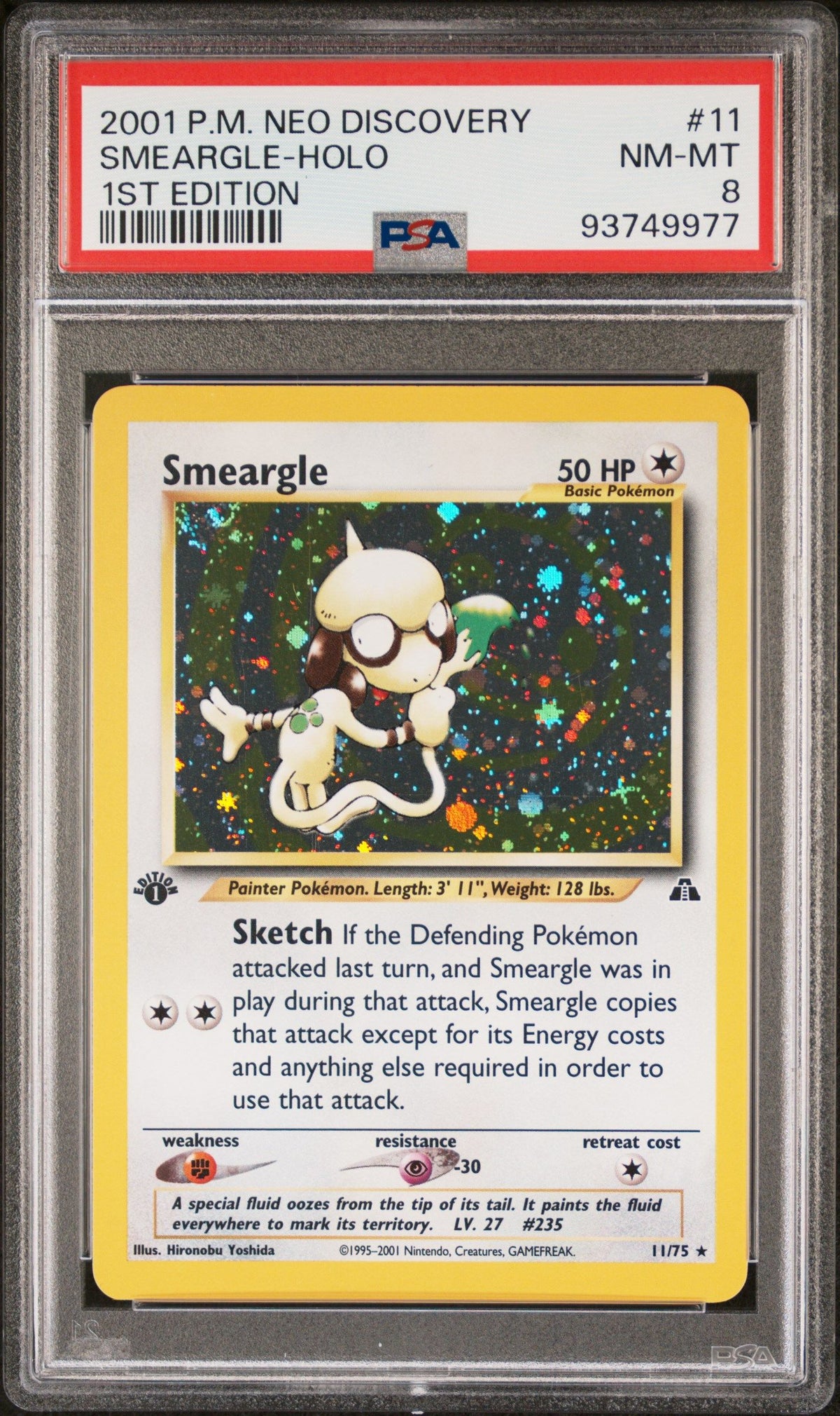 2001 Pokemon Neo Discovery Smeargle-Holo 1st Edition PSA 8