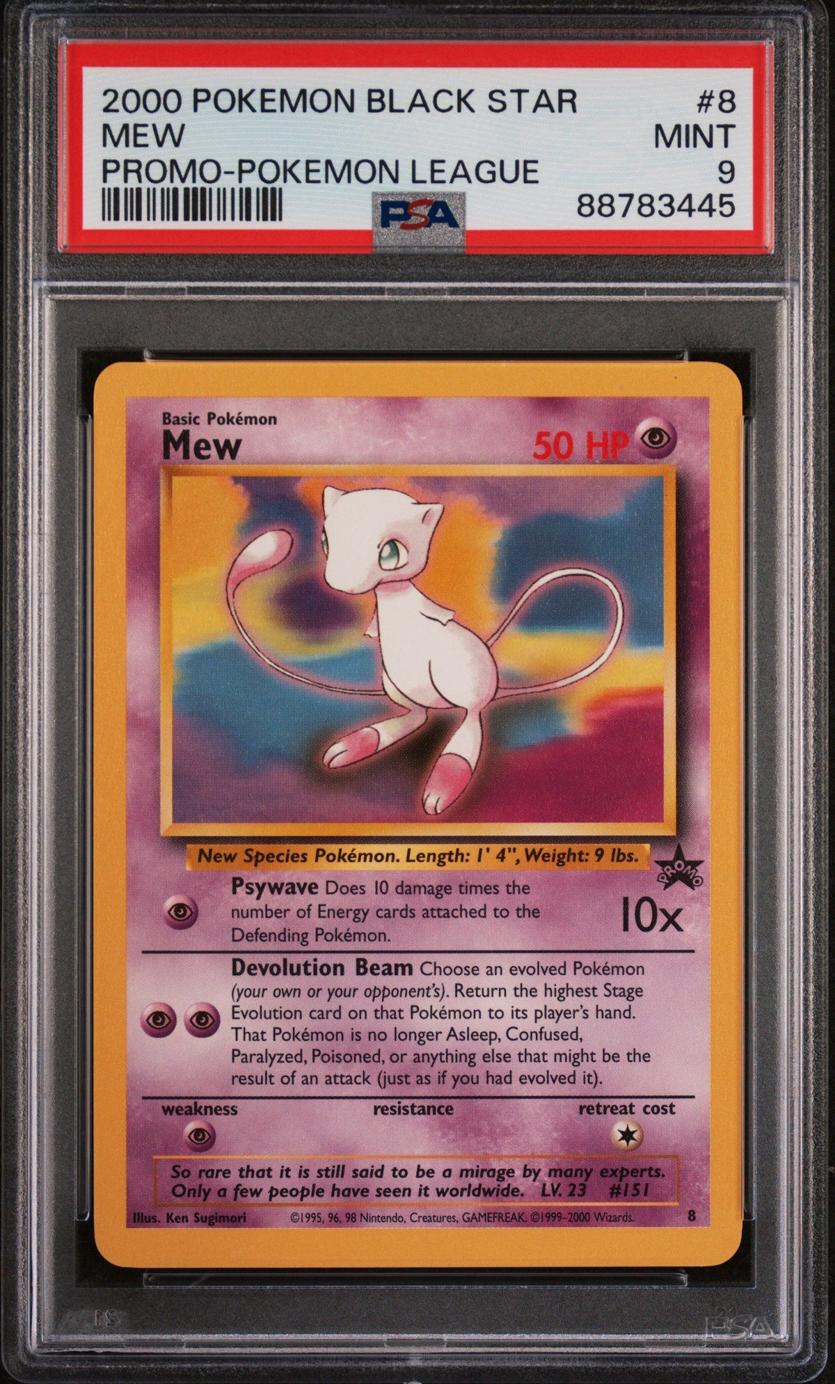 2000 Pokemon Promo Black Star Mew Promo-Pokemon League PSA 9 88783445