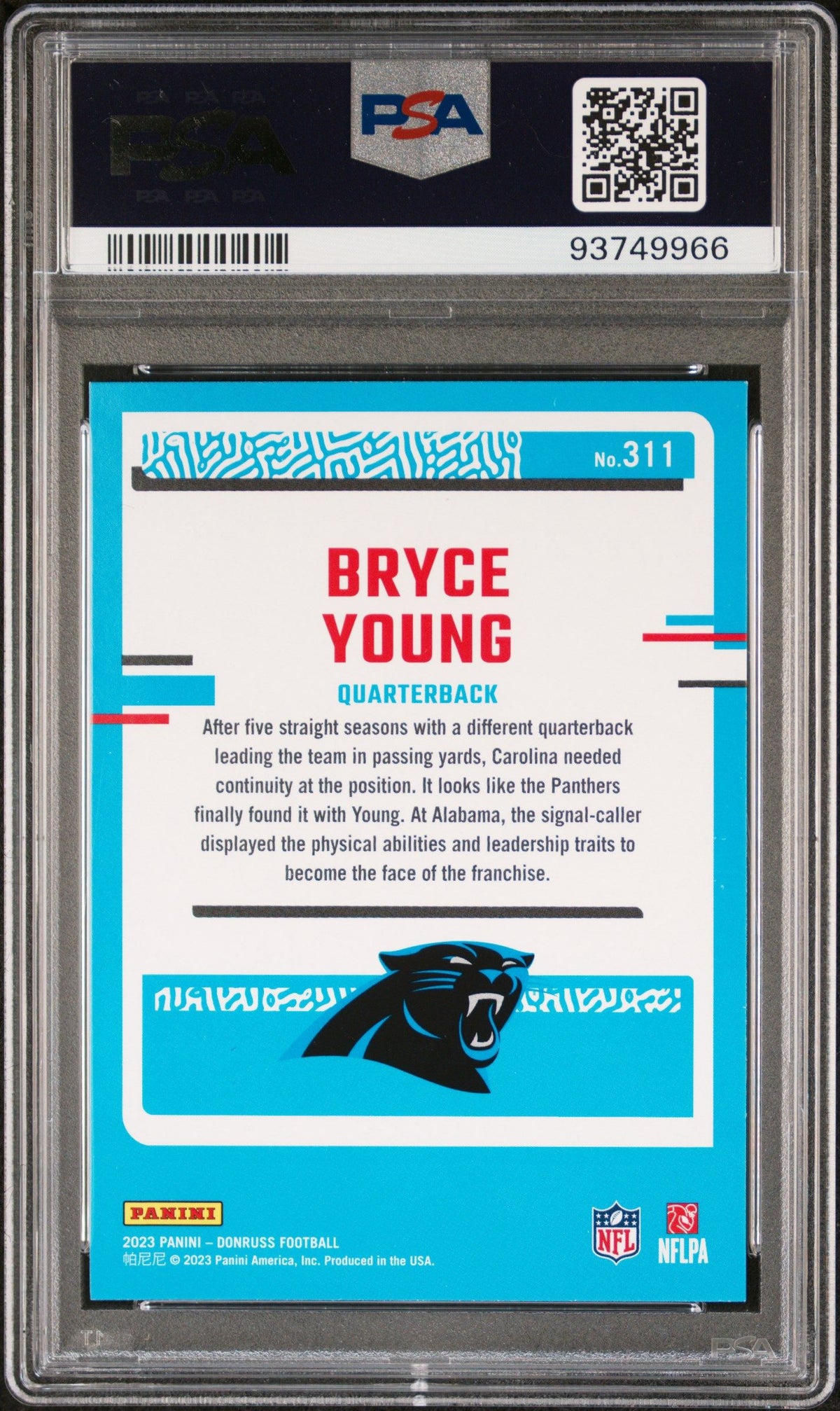 2023 Panini Donruss Bryce Young PSA 10