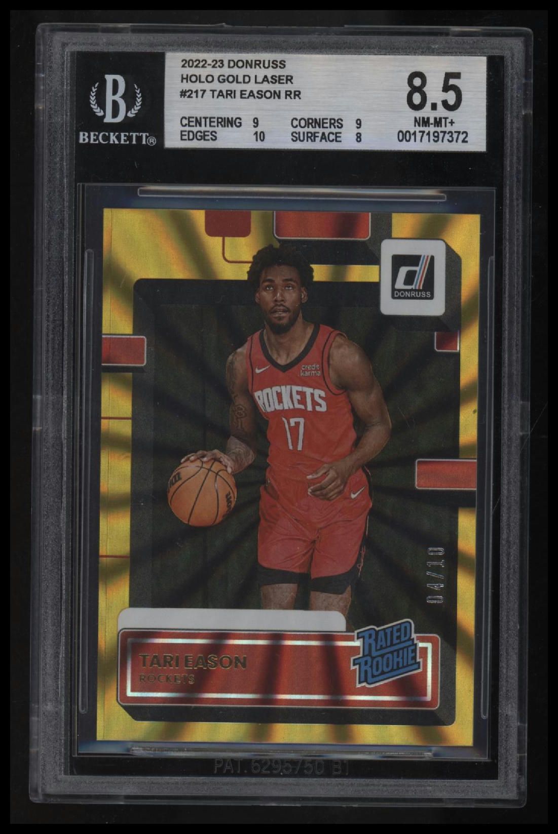 2022-23 Donruss Holo Gold Laser Tari Eason RR BGS 8.5