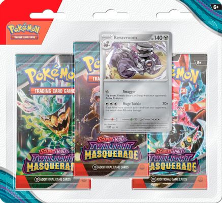 Pokemon Scarlet and Violet: Twilight Masquerade 3 Pack Blister [Revavroom]