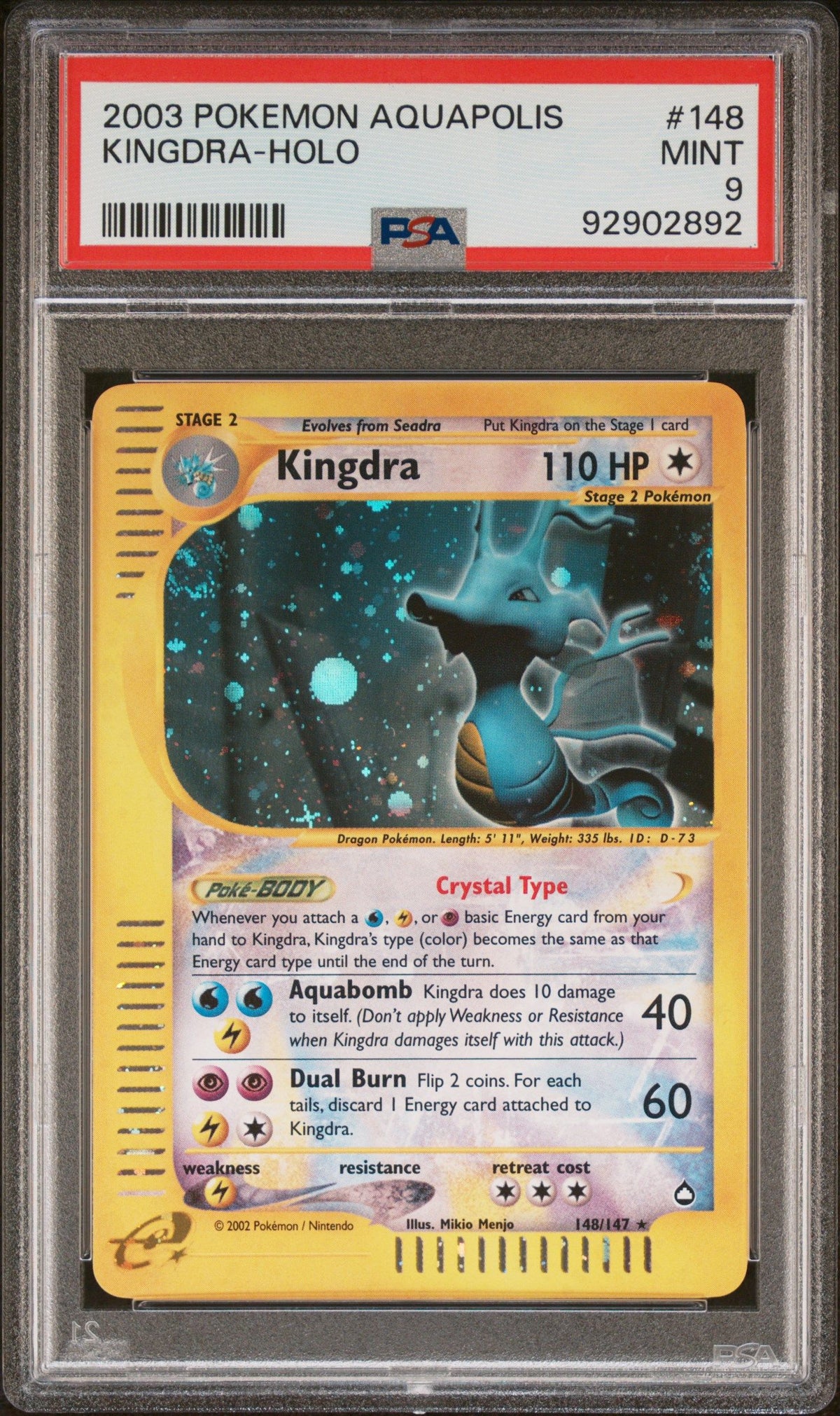 2003 Pokemon Aquapolis Kingdra-Holo PSA 9