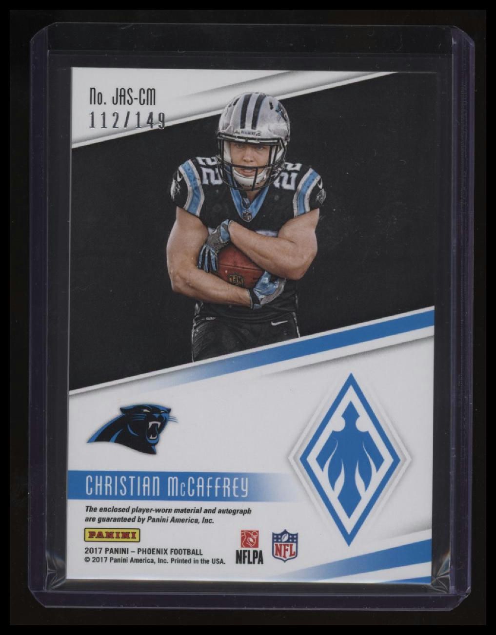 2017 Panini Phoenix Christian McCaffrey RPS Rookie Jumbo Autograph Swatch #/149