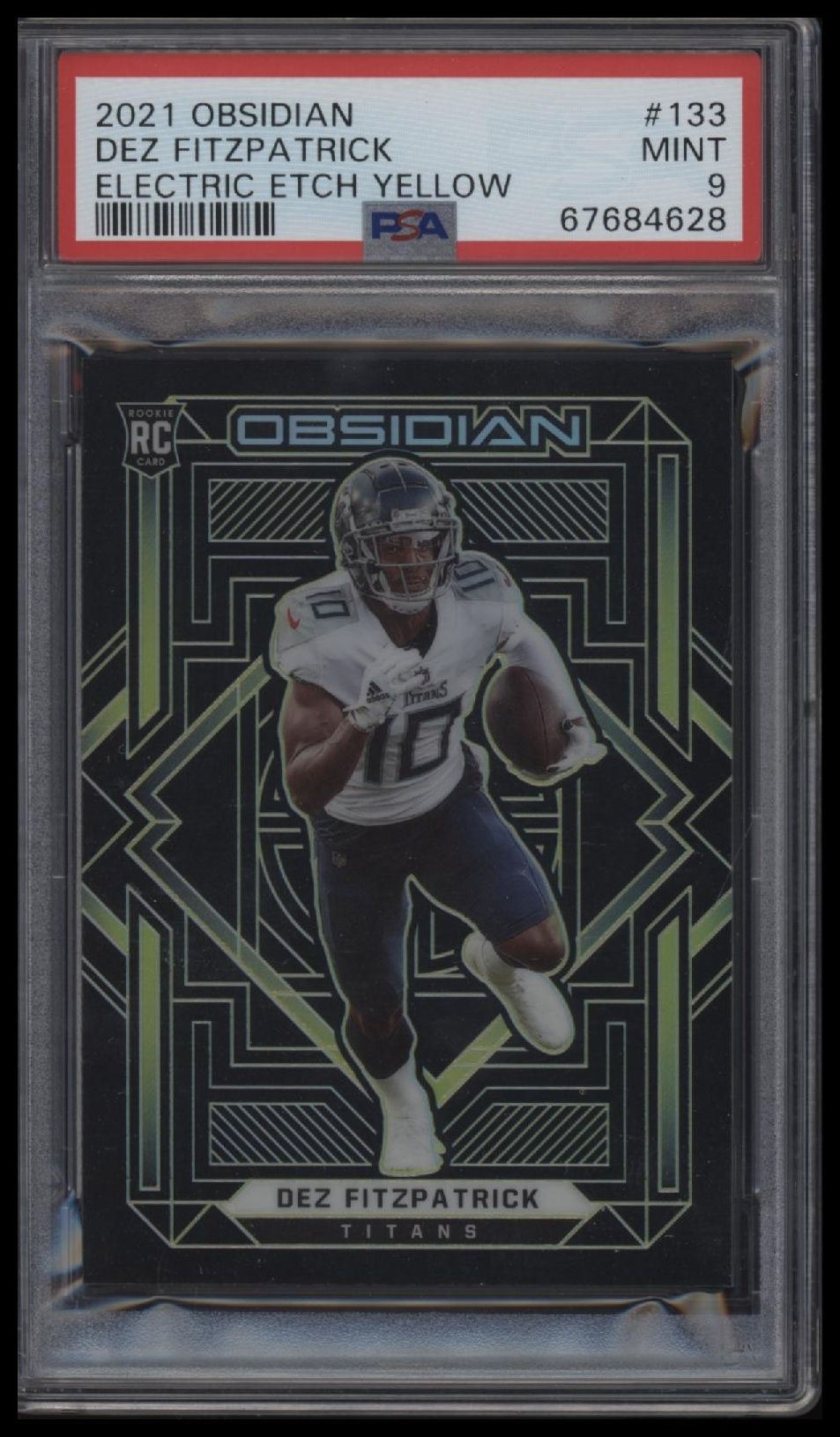 2021 Panini Obsidian #133 Dez Fitzpatrick Electric Etch Yellow PSA 9