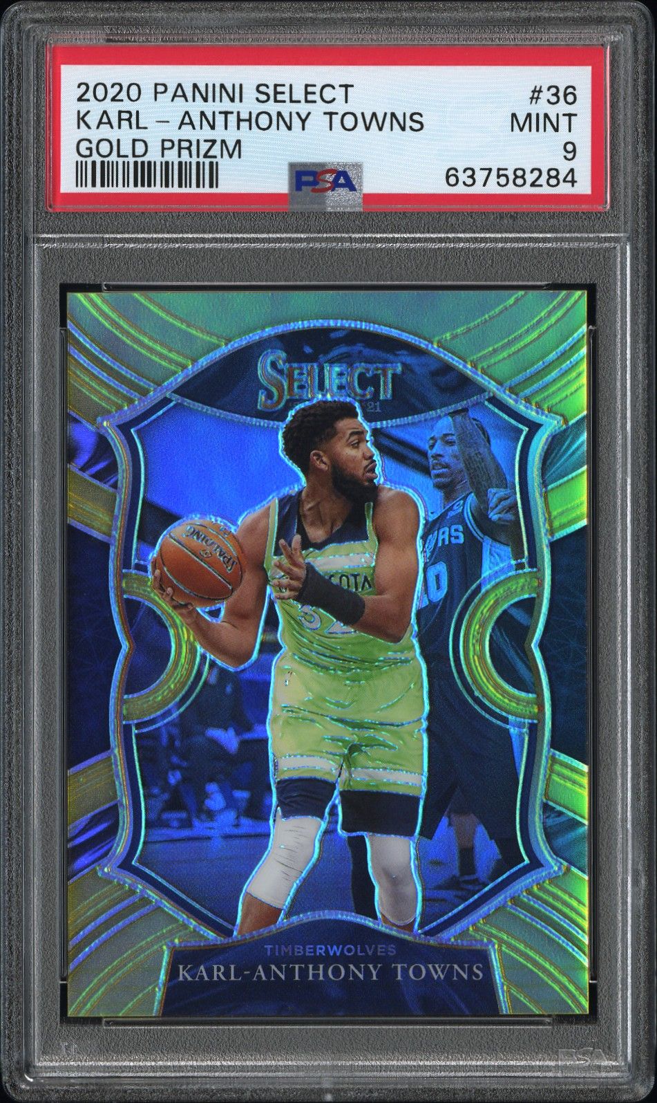 2020 Panini Select Karl-Anthony Towns Gold Prizm PSA 9