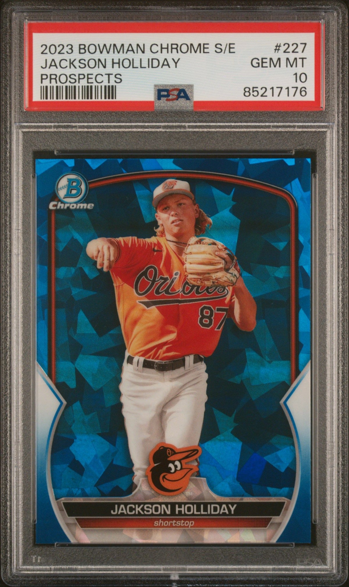 2023 Bowman Chrome Sapphire Edition Prospects #227 Jackson Holliday PSA 10