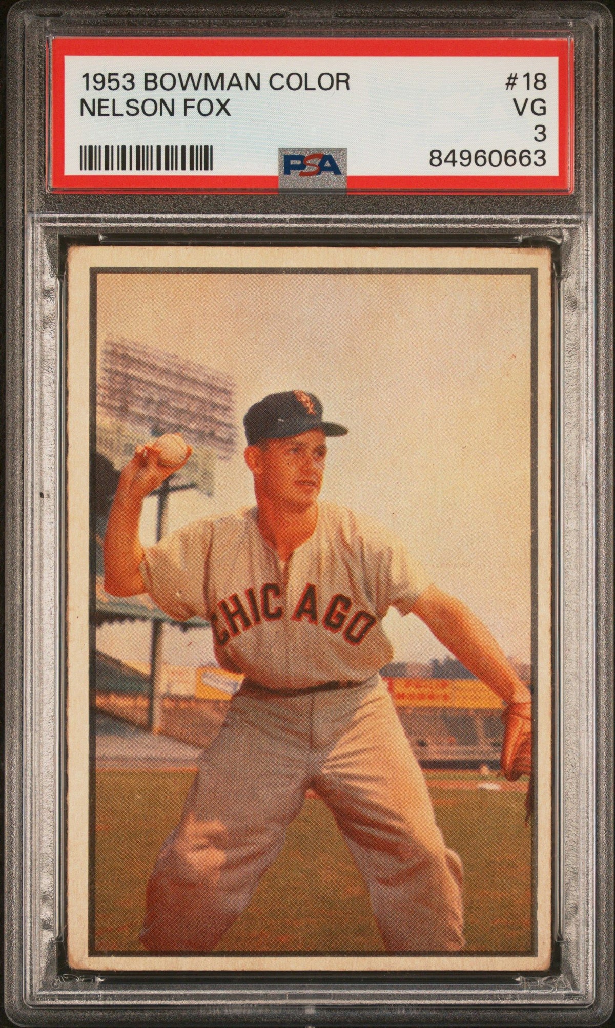 1953 Bowman Color #18 Nelson Fox PSA 3