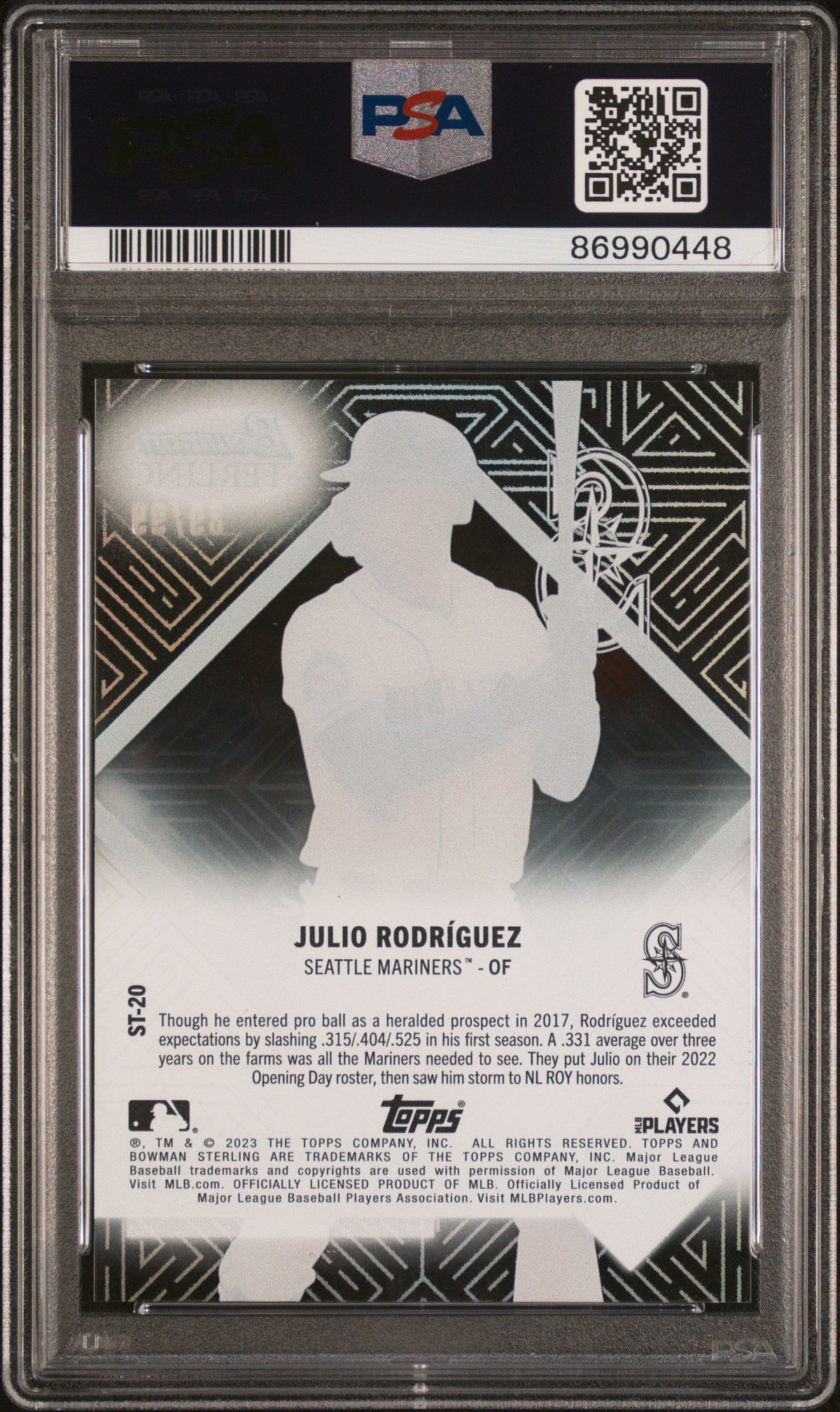 2023 Bowman Sterling Sterling Tek Julio Rodriguez PSA 10