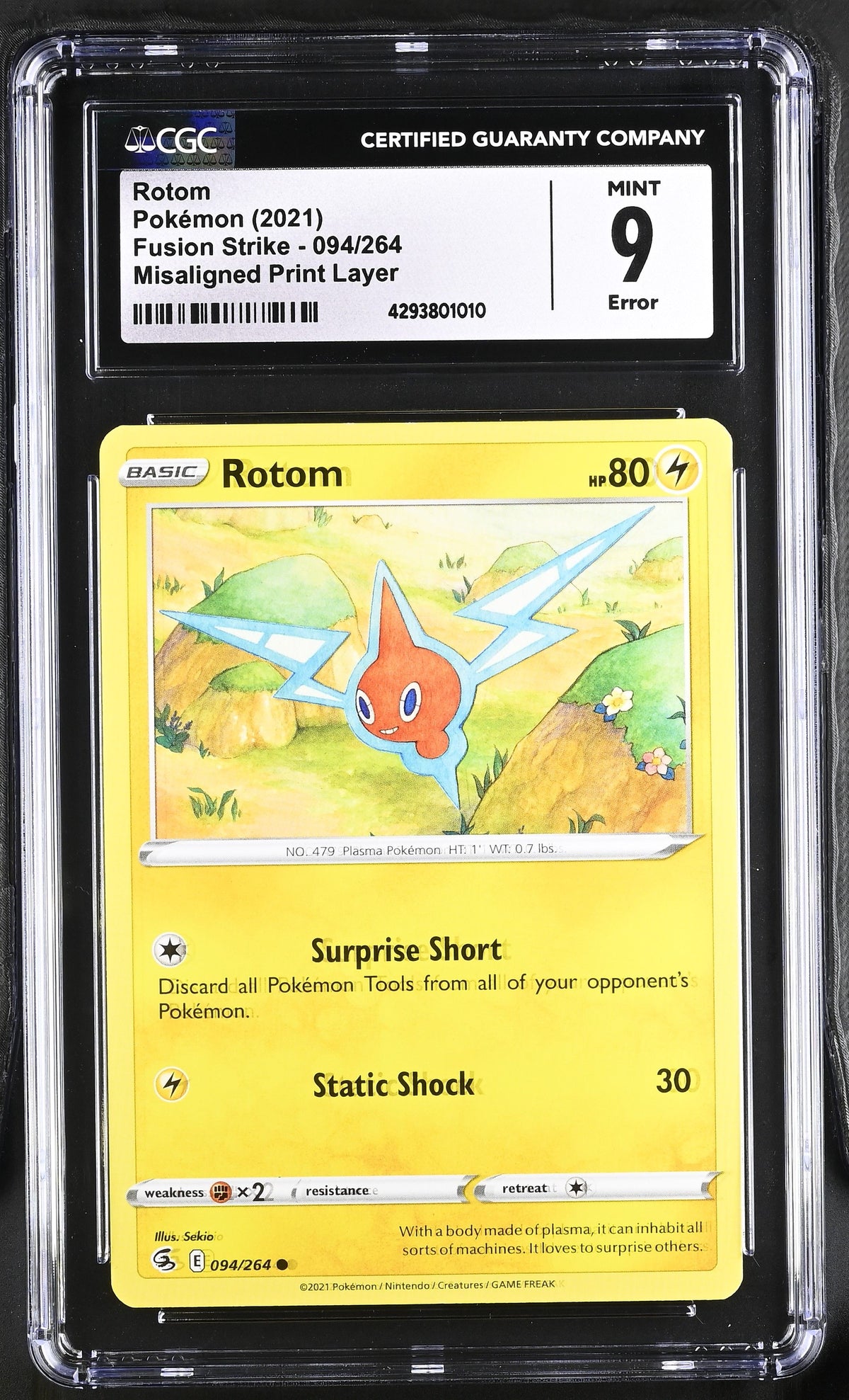 2021 Fusion Strike Rotom CGC 9 (Small crack in slab)