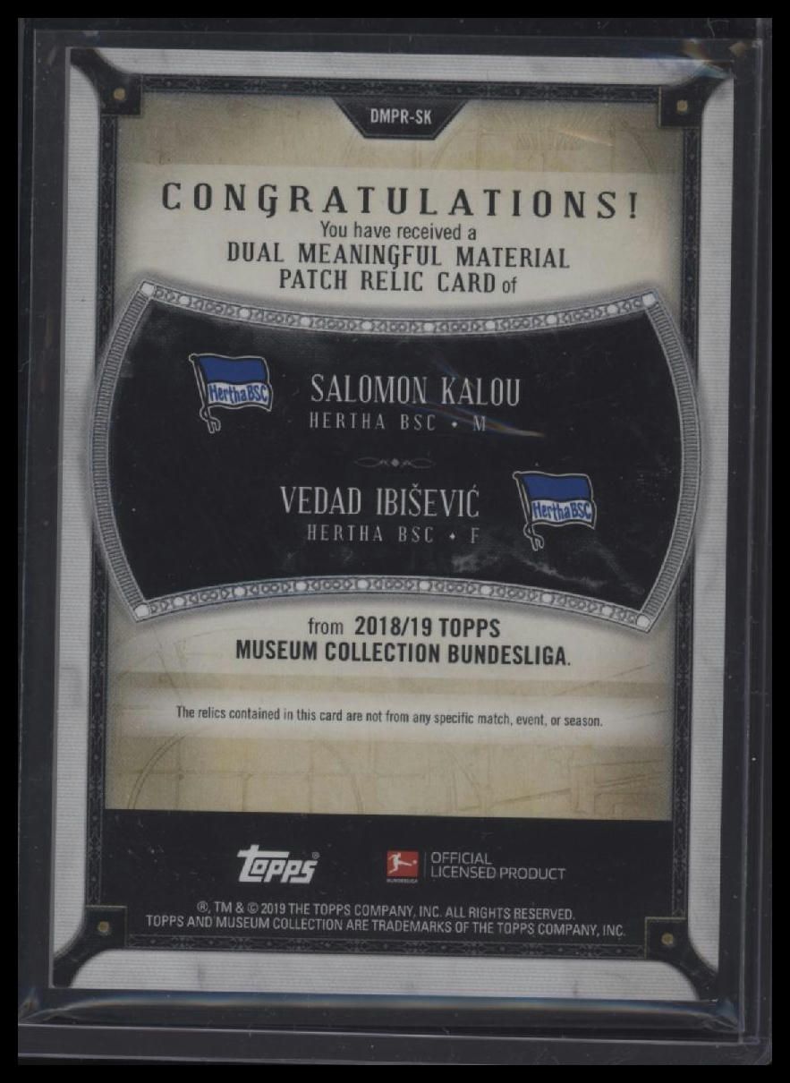 2018-19 Topps Bundesliga Msm Collection Salomon Kalou/Vedad Ibišević Patch /50