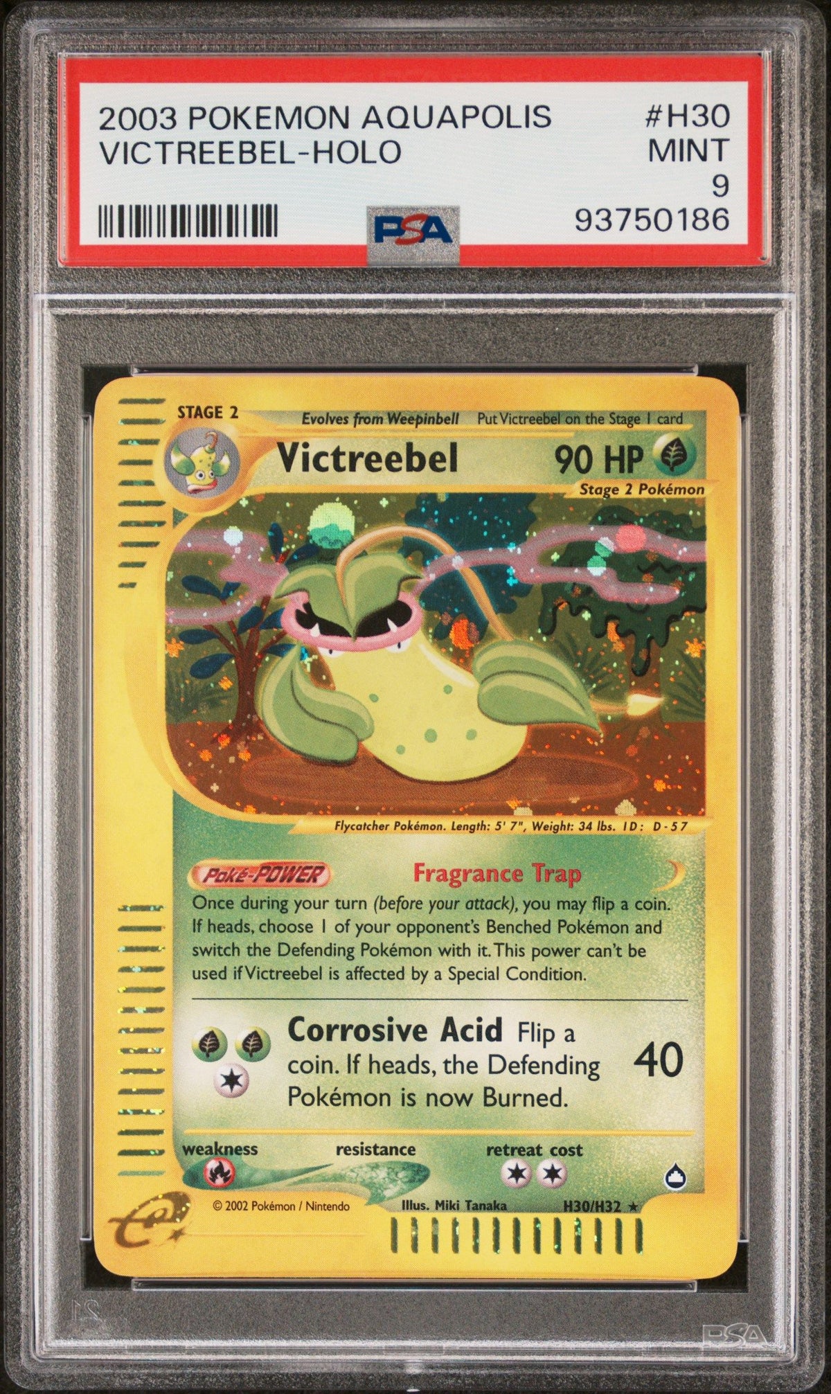 2003 Pokemon Aquapolis Victreebel-Holo PSA 9