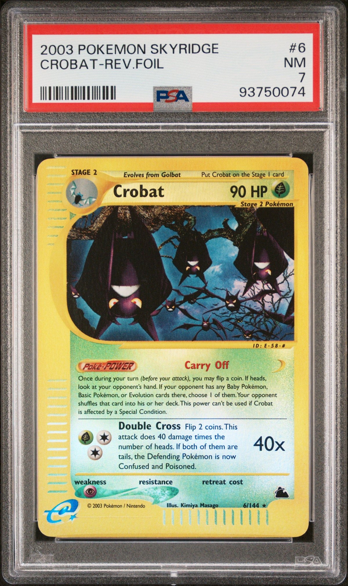 2003 Pokemon Skyridge Crobat-Rev.Foil PSA 7