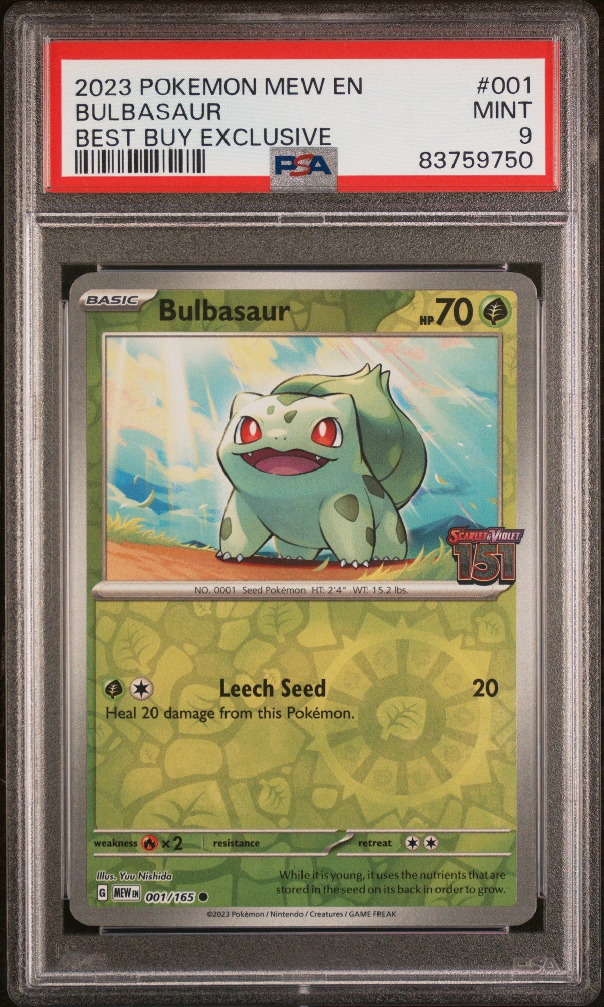 2023 Pokemon Mew En-151 Bulbasaur Best Buy Exclusive PSA 9