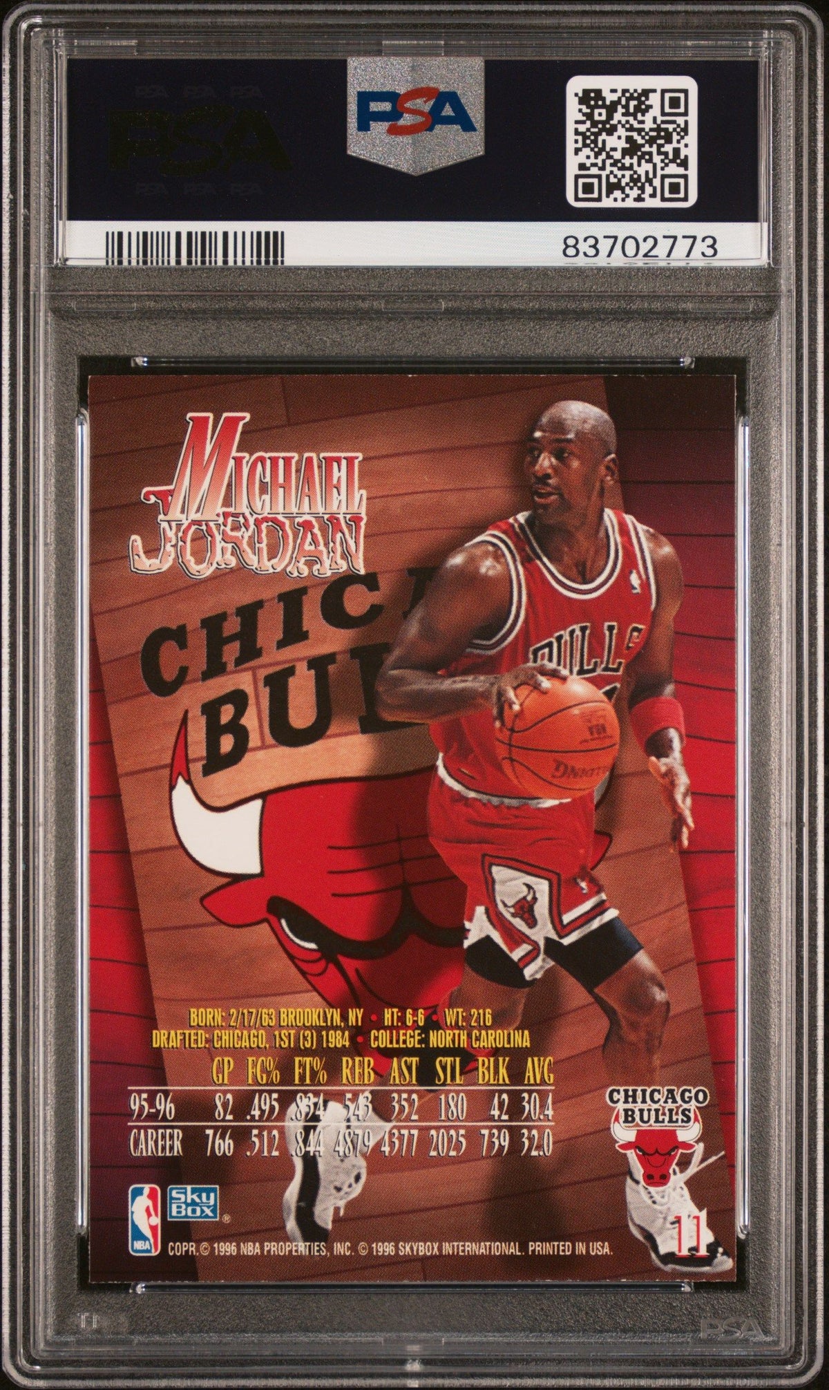 1996 Skybox Z-Force #11 Michael Jordan PSA 9