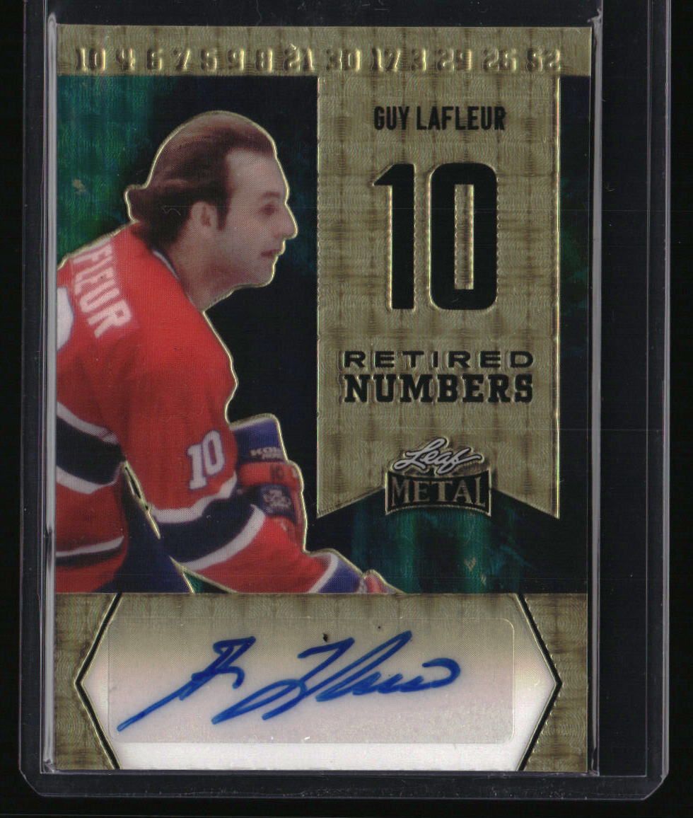 2024 Leaf Metal Hockey Legends Retired Numbers Autos Gold Guy Lafleur #/1