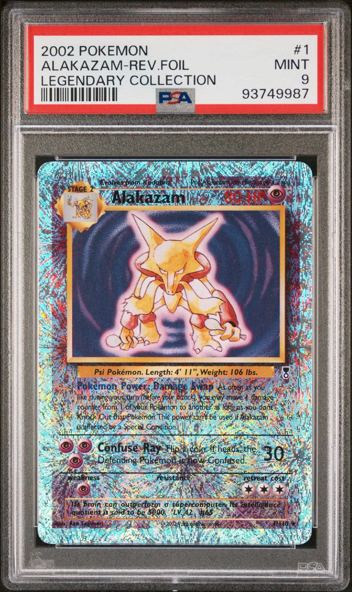 2002 Pokemon Legendary Collection Alakazam-Rev.Foil Legendary Collection PSA 9