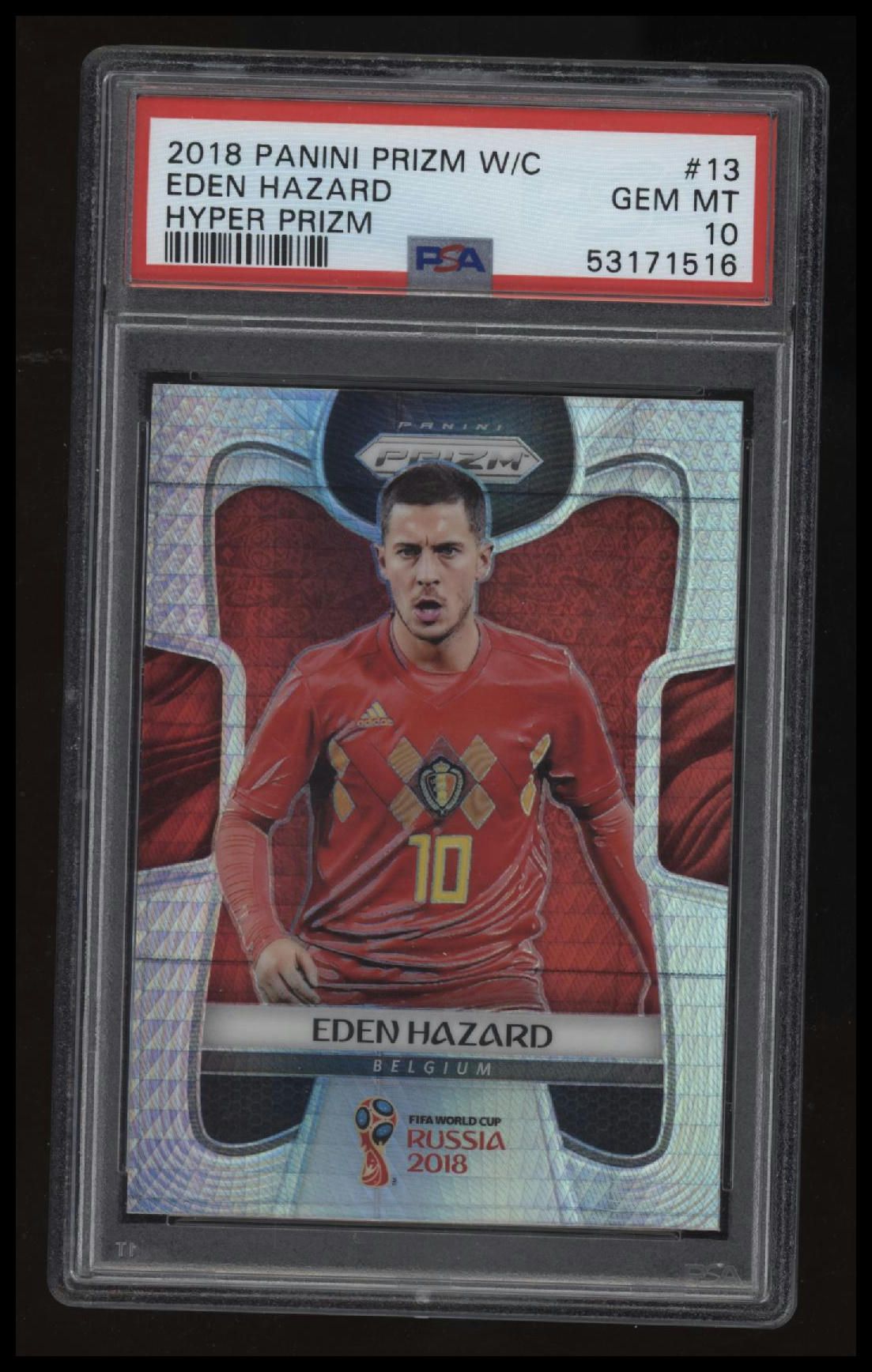 2018 Panini Prizm World Cup Eden Hazard Hyper Prizm PSA 10