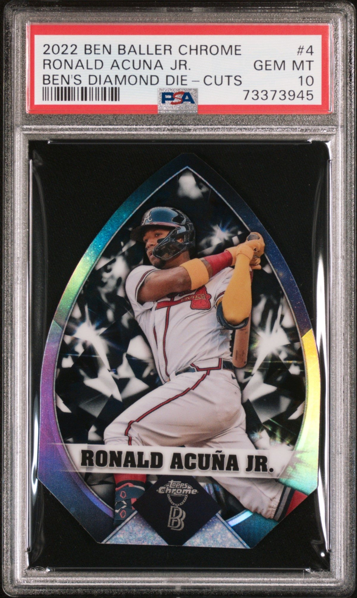 2022 Topps Chrome Ronald Acuna Jr. Ben&#39;S Diamond Die-Cuts PSA 10