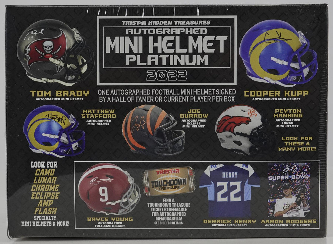 2022 TriStar Hidden Treasures Autographed Mini Helmet Platinum Edition Football Hobby Box