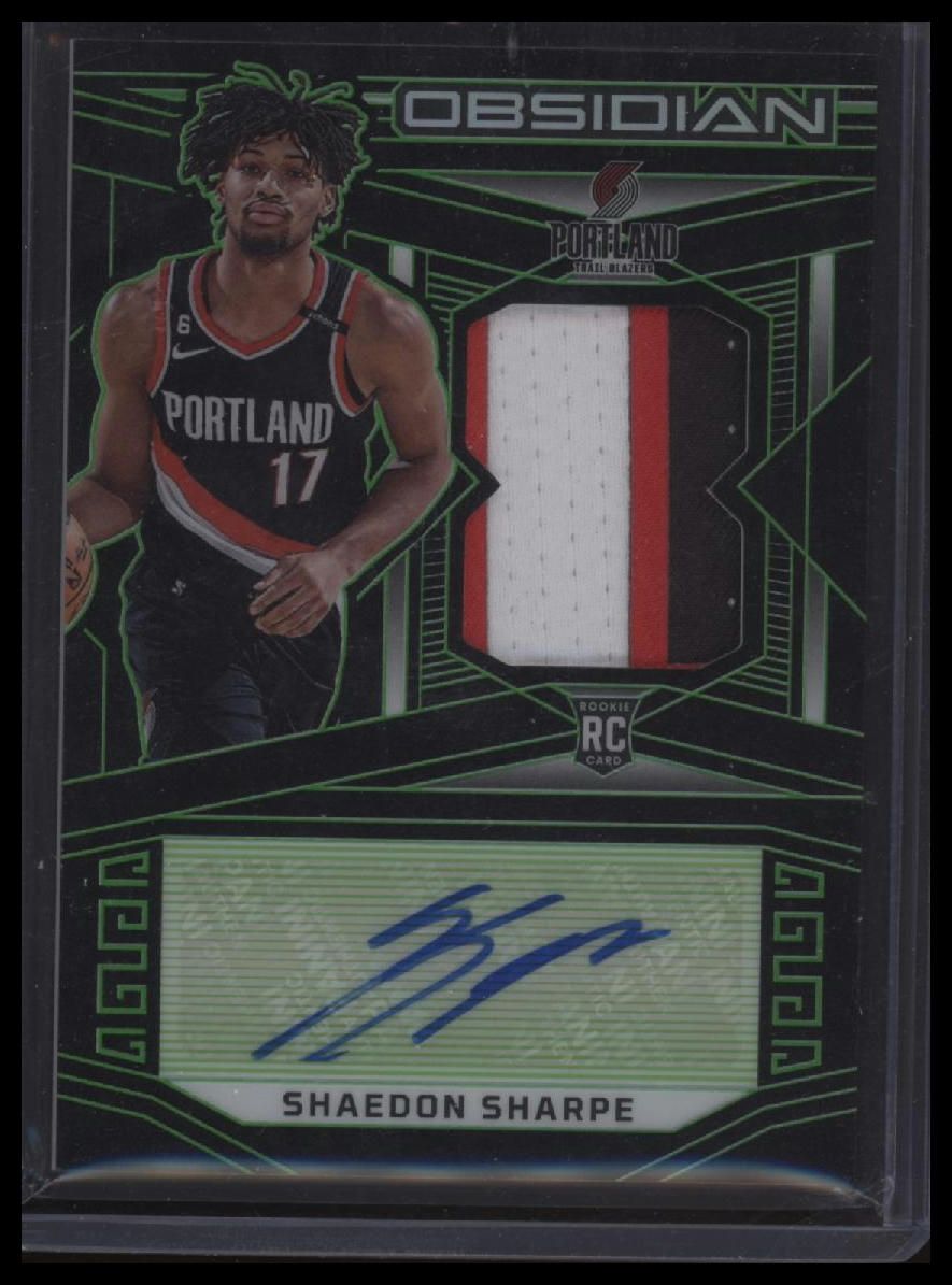 2022-23 Panini Obsidian Shaedon Sharpe Electric Etch Green #/25