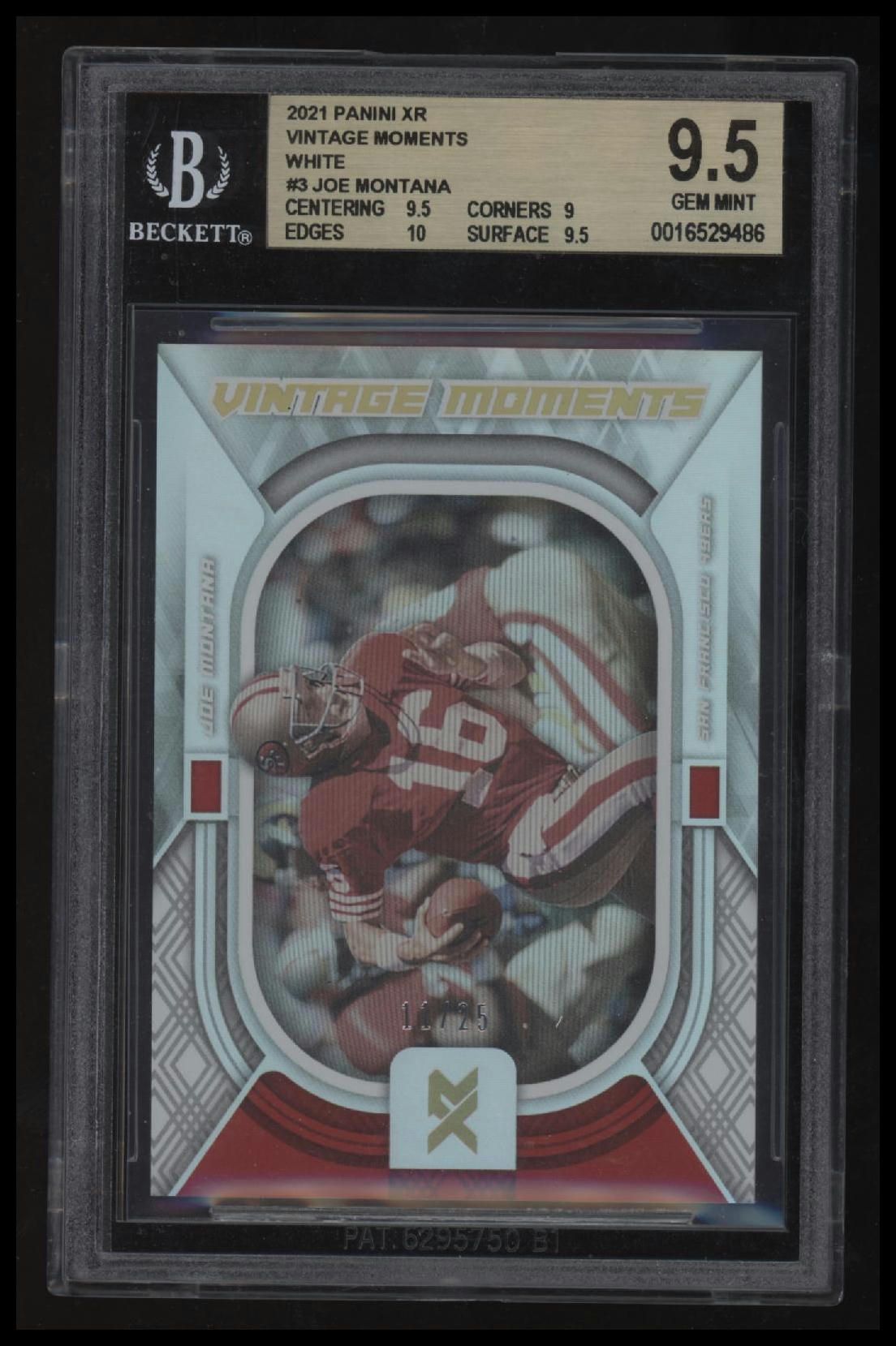 2021 Panini XR Vintage Moments White Joe Montana BGS 9.5