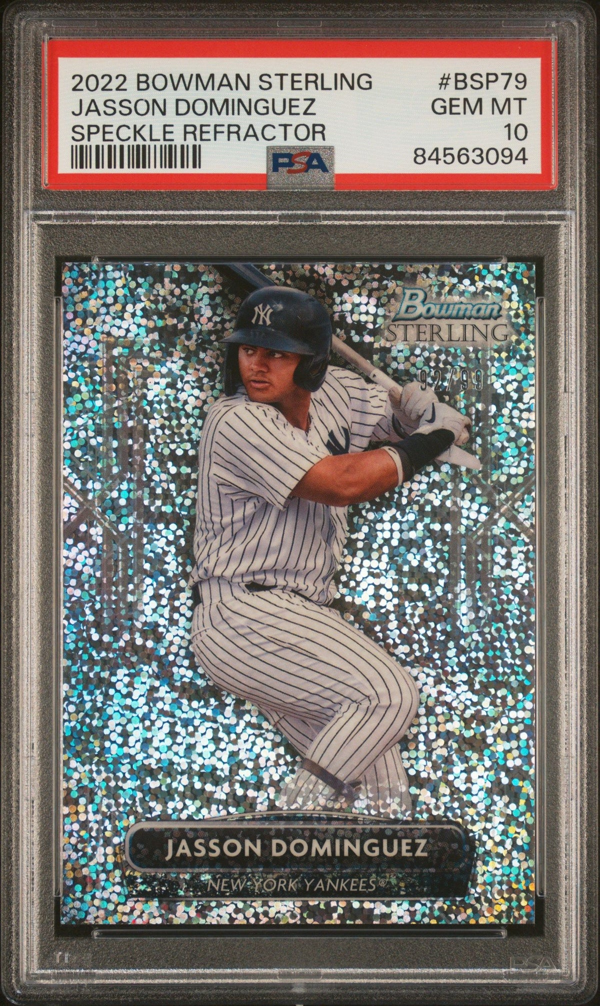 2022 Bowman Sterling #BSP79 Jasson Dominguez Speckle Refractor PSA 10