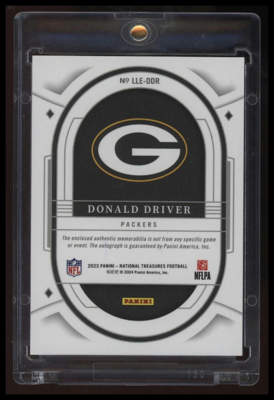 2023 Panini National Treasures Donald Driver Lasting Legacies Holo Silver #/25