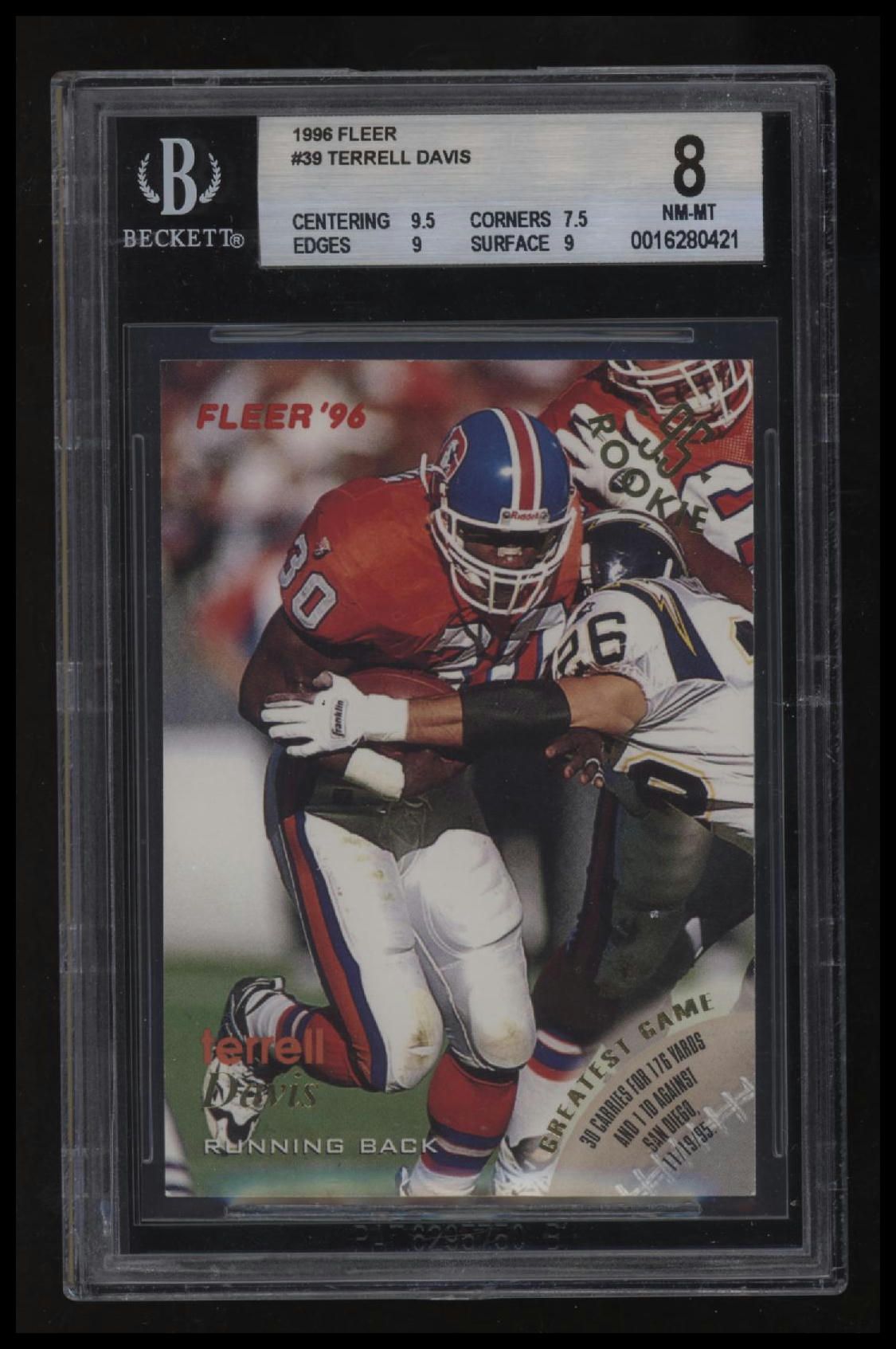 1996 Fleer Terrell Davis BGS 8.0