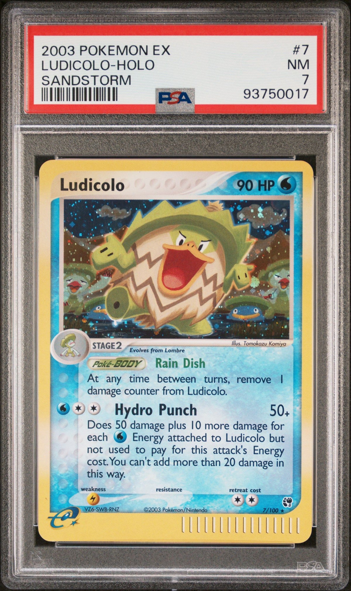 2003 Pokemon Ex Sandstorm Ludicolo-Holo Sandstorm PSA 7