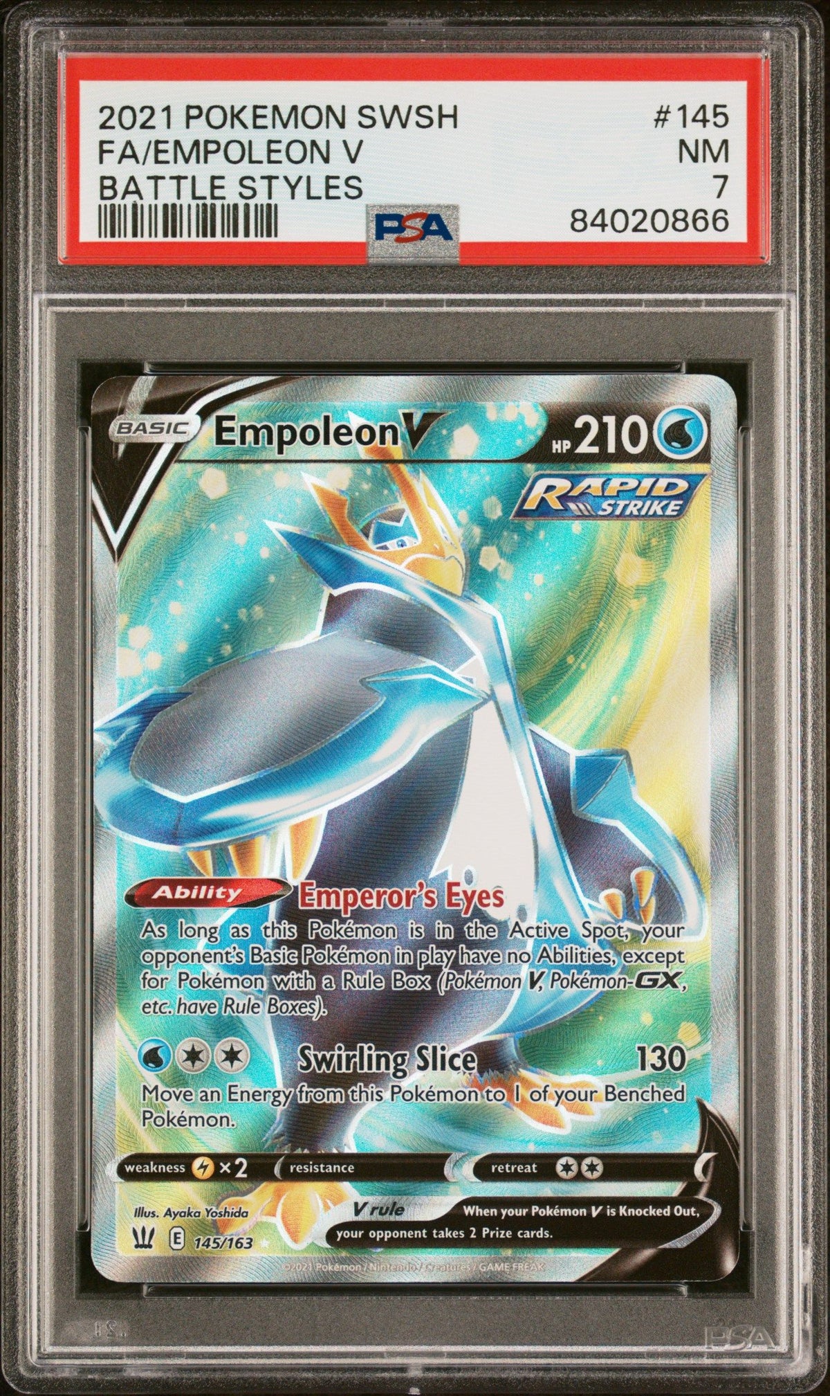 2021 Pokemon Sword &amp; Shield Battle Styles Fa/Empoleon V Battle Styles PSA 7