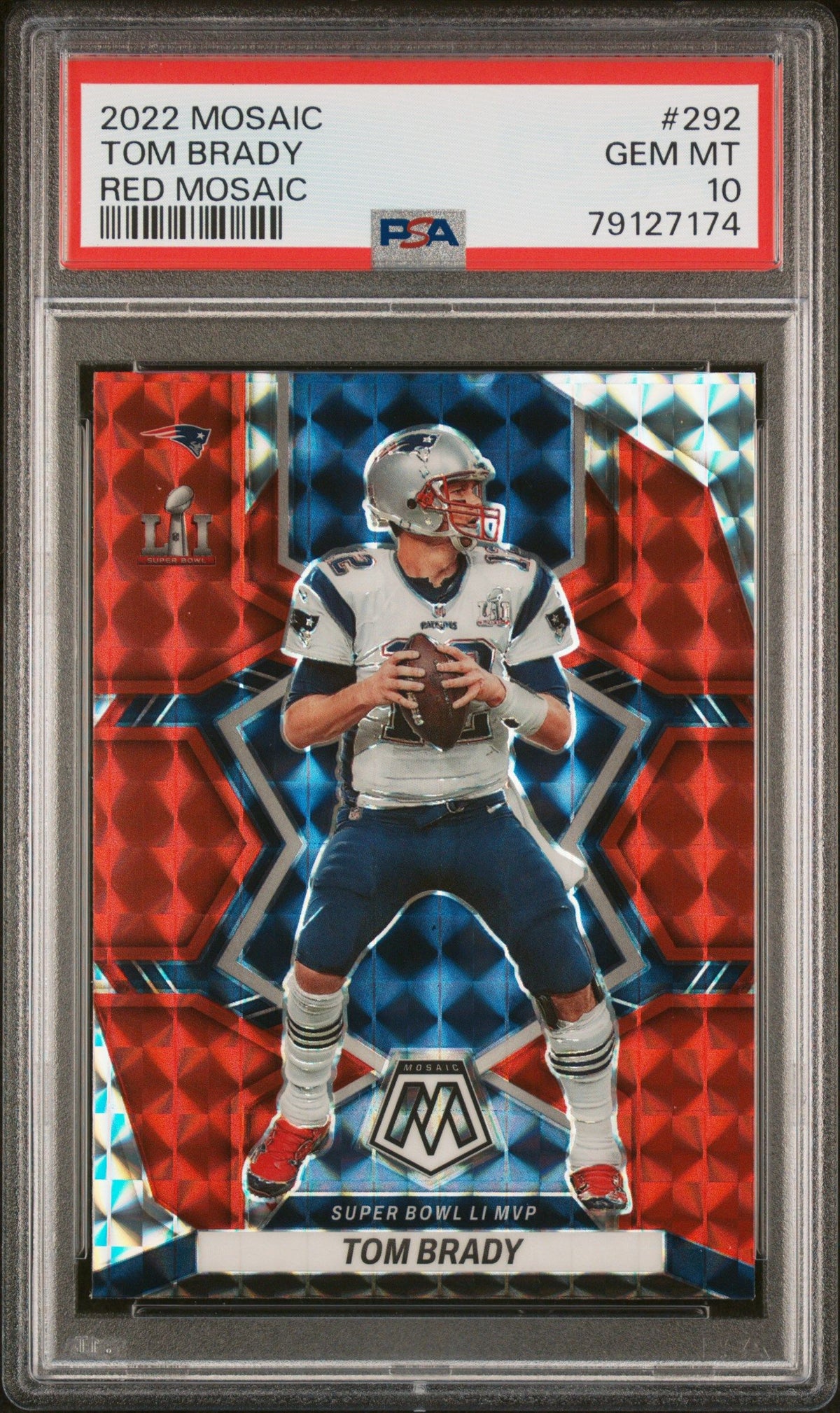 2022 Panini Mosaic Tom Brady Red Mosaic PSA 10