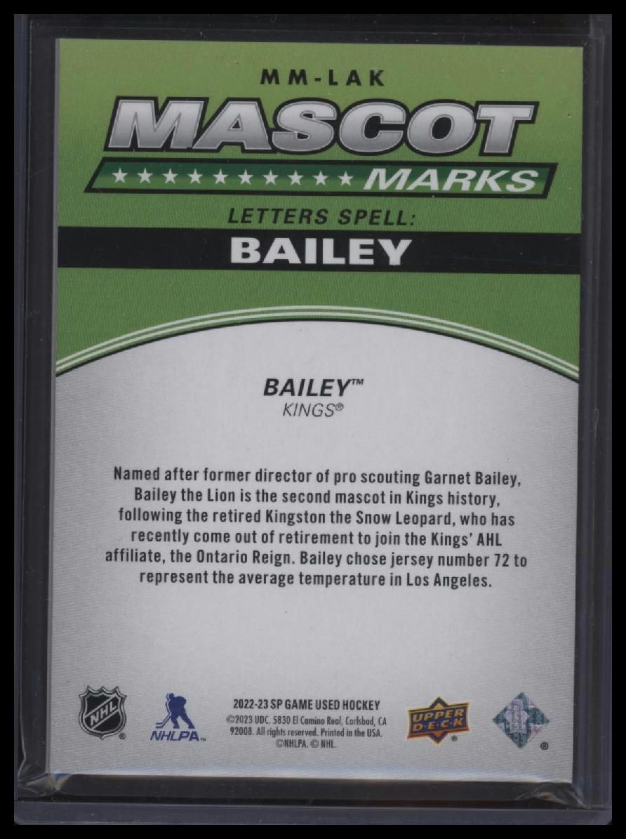 2022-23 SP Game Used Bailey Mascot Marks #/35