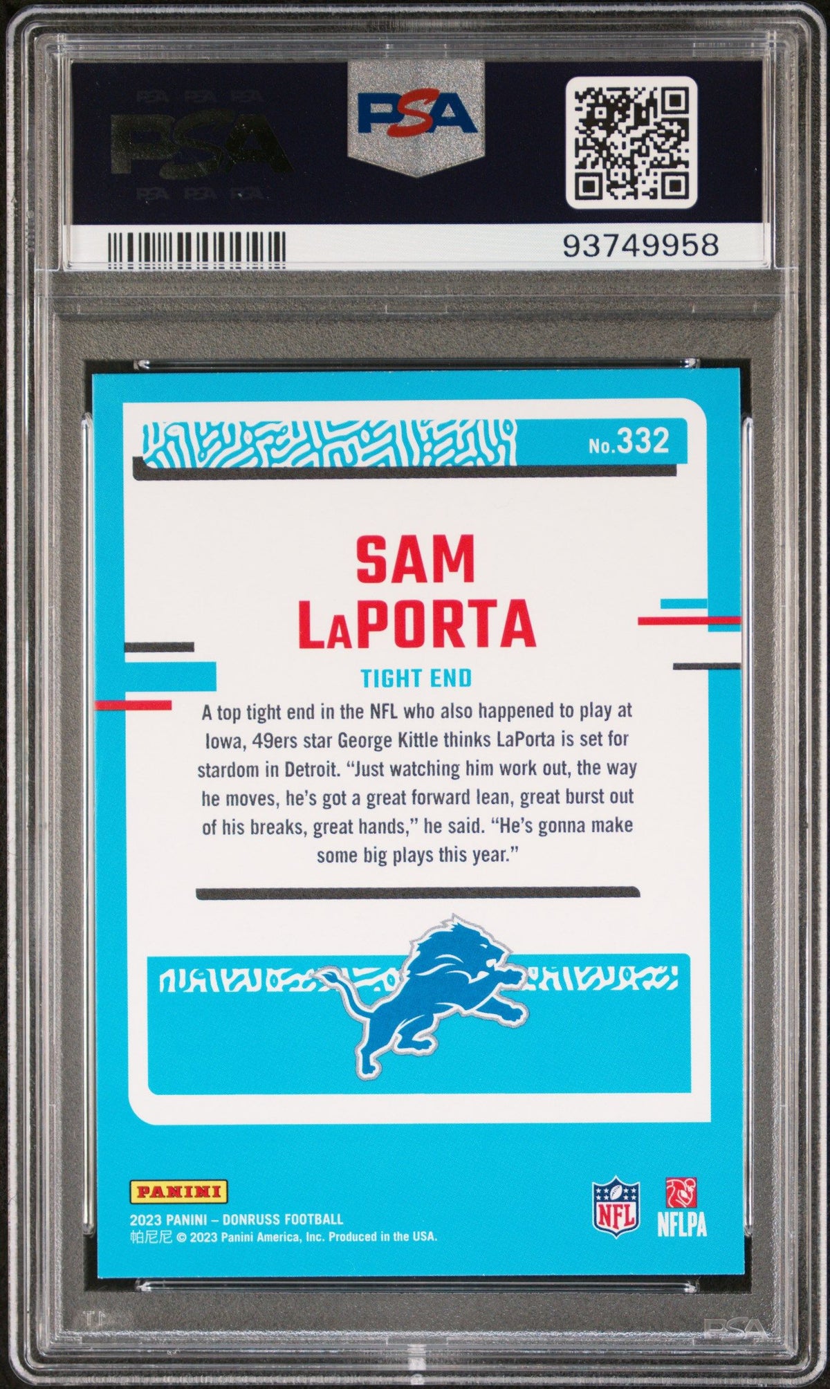 2023 Panini Donruss Sam Laporta PSA 10