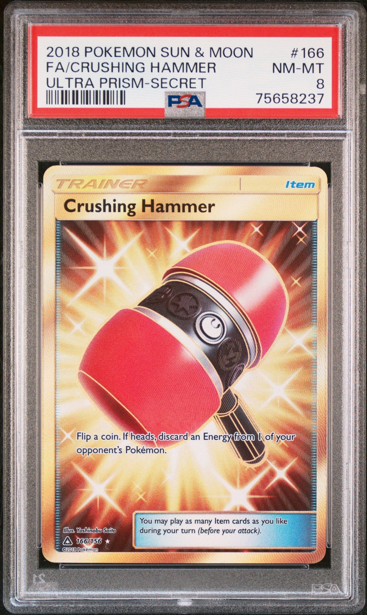 2018 Pokemon Sun &amp; Moon Ultra Prism Fa/Crushing Hammer Ultra Prism-Secret PSA 8