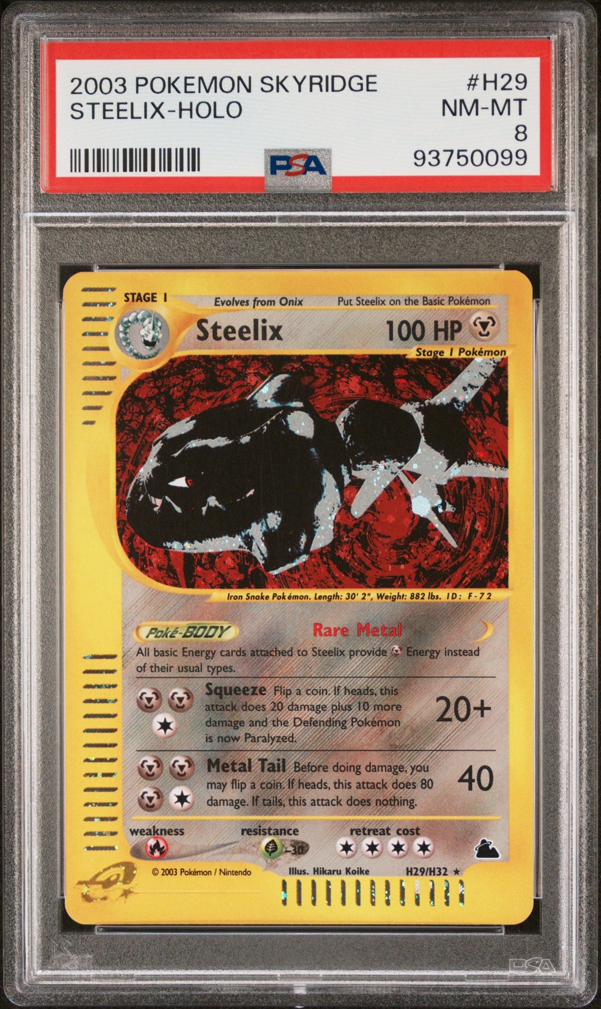 2003 Pokemon Skyridge Steelix-Holo PSA 8