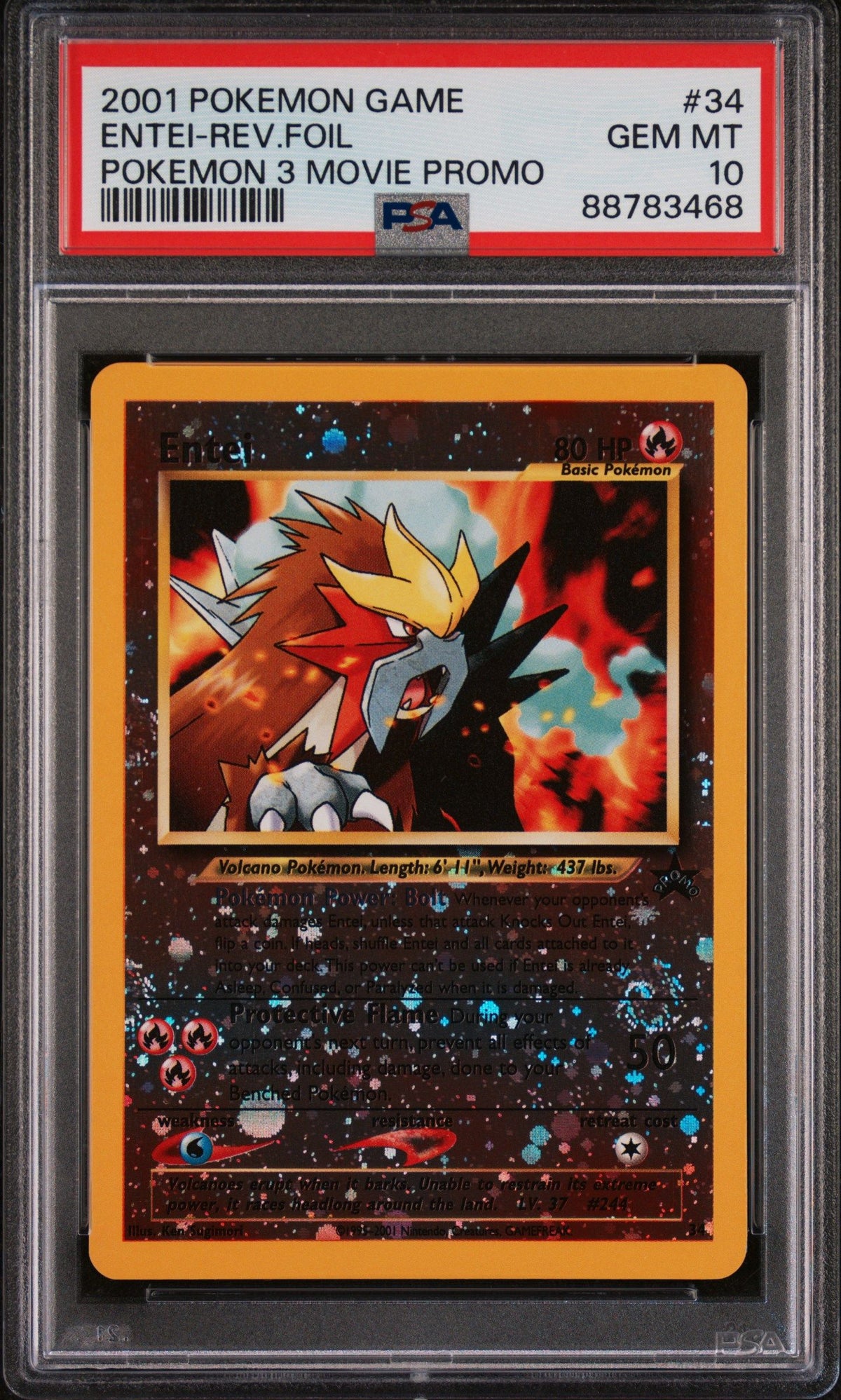 2001 Pokemon Game Movie Entei-Rev.Foil PSA 10 88783468